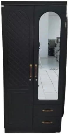 کمد لباس چوبی دو درب MAF، مدل MAF-8481، کابینت، کمد ساخته شده از چوب فرآوری شده با 2 کشو، ایده آل، مدرن، شیک و بادوام