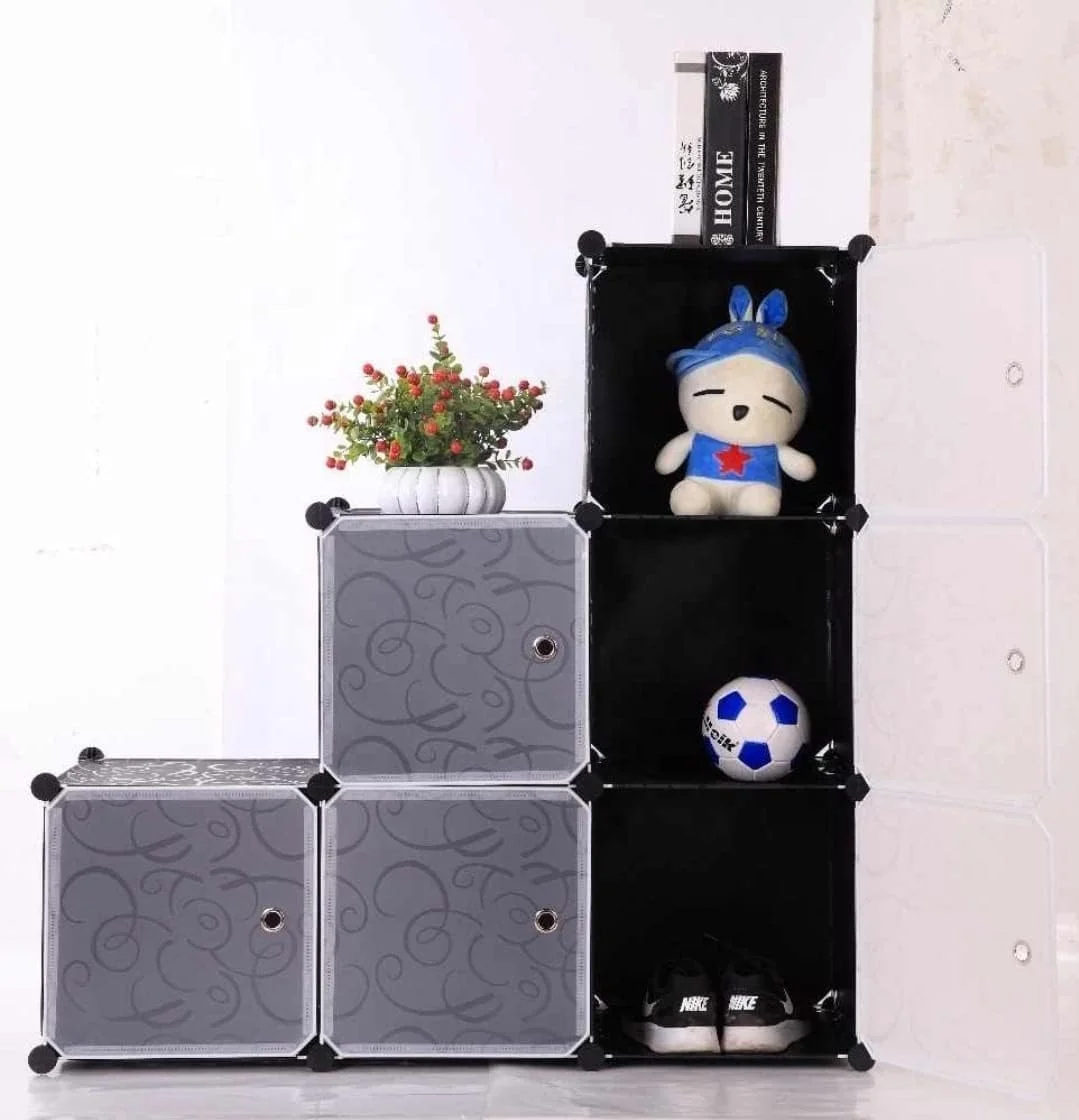 کمد لباس، کابینت، کمد 6 درب، قفسه و استند سازمان دهنده برای لباس، مناسب اتاق نشیمن، اتاق خواب، قابل حمل