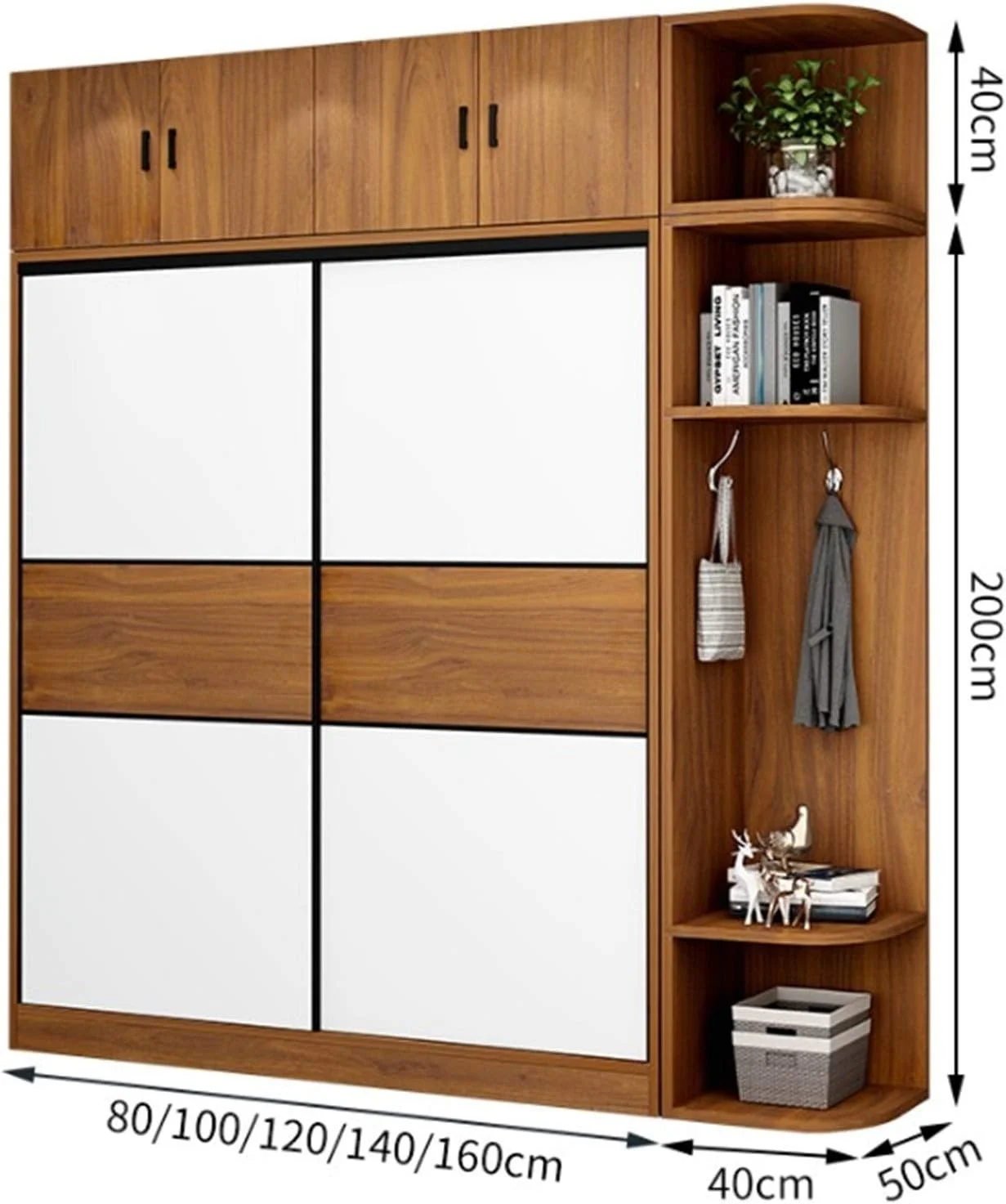 کمد لباس خانگی اتاق خواب مدرن مینیمالیستی اتاق اجاره ای با آپارتمان کوچک درب کشویی مناسب برای آویزان کردن لباس