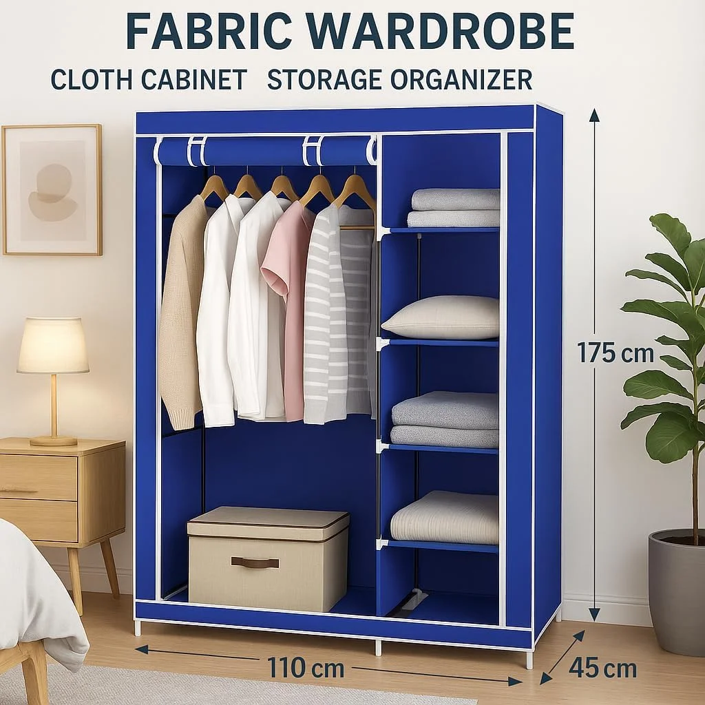 کمد لباس پارچه ای فیتو، کمد لباس، سازمان دهنده ذخیره سازی، با روکش، 175x110x45 سانتی متر کمد لباس پارچه ای فیتو، کمد لباس، سازمان دهنده ذخیره سازی، با روکش، 175x110x45 سانتی متر