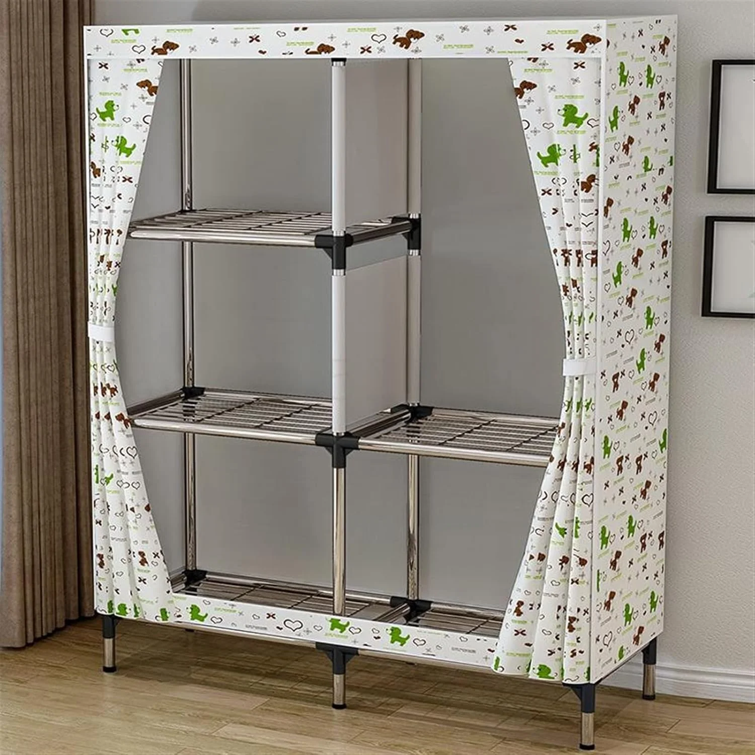 کمد لباس ZKSKOX، کمد لباس پارچه آکسفورد تقویت شده و مونتاژ شده کمد لباس ZKSKOX، کمد لباس پارچه آکسفورد تقویت شده و مونتاژ شده