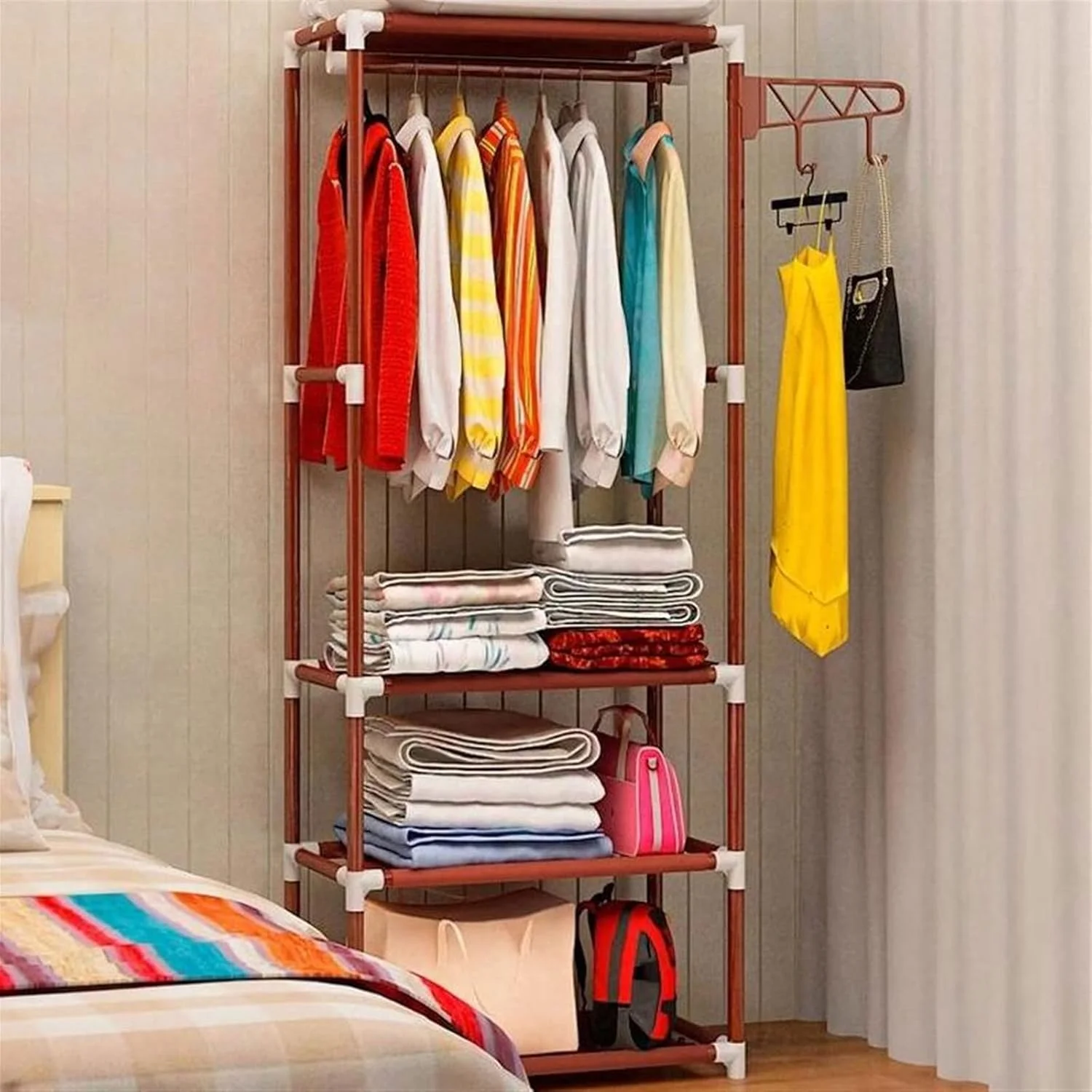 کمد لباس ZKSKOX، کمد لباس قابل مونتاژ و جداسازی، چوب لباسی، مبلمان اتاق خواب، چوب لباسی فلزی ساده، چوب لباسی ایستاده، قفسه ذخیره سازی کمد لباس ZKSKOX، کمد لباس قابل مونتاژ و جداسازی، چوب لباسی، مبلمان اتاق خواب، چوب لباسی فلزی ساده، چوب لباسی ایستاده، قفسه ذخیره سازی