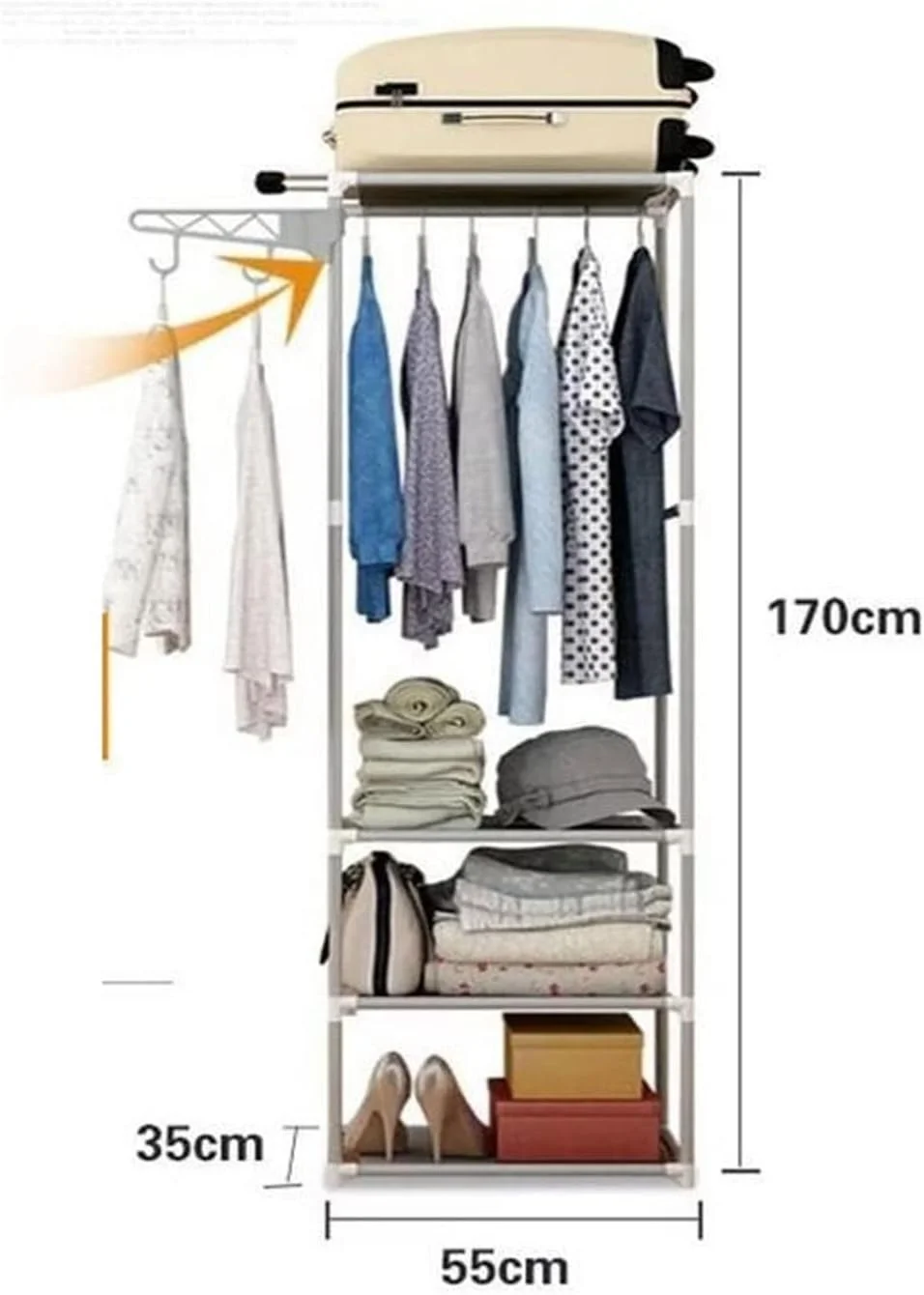 کمد لباس ZKSKOX، کمد لباس قابل مونتاژ و جداسازی، چوب لباسی، مبلمان اتاق خواب، چوب لباسی فلزی ساده، چوب لباسی ایستاده، قفسه ذخیره سازی کمد لباس ZKSKOX، کمد لباس قابل مونتاژ و جداسازی، چوب لباسی، مبلمان اتاق خواب، چوب لباسی فلزی ساده، چوب لباسی ایستاده، قفسه ذخیره سازی