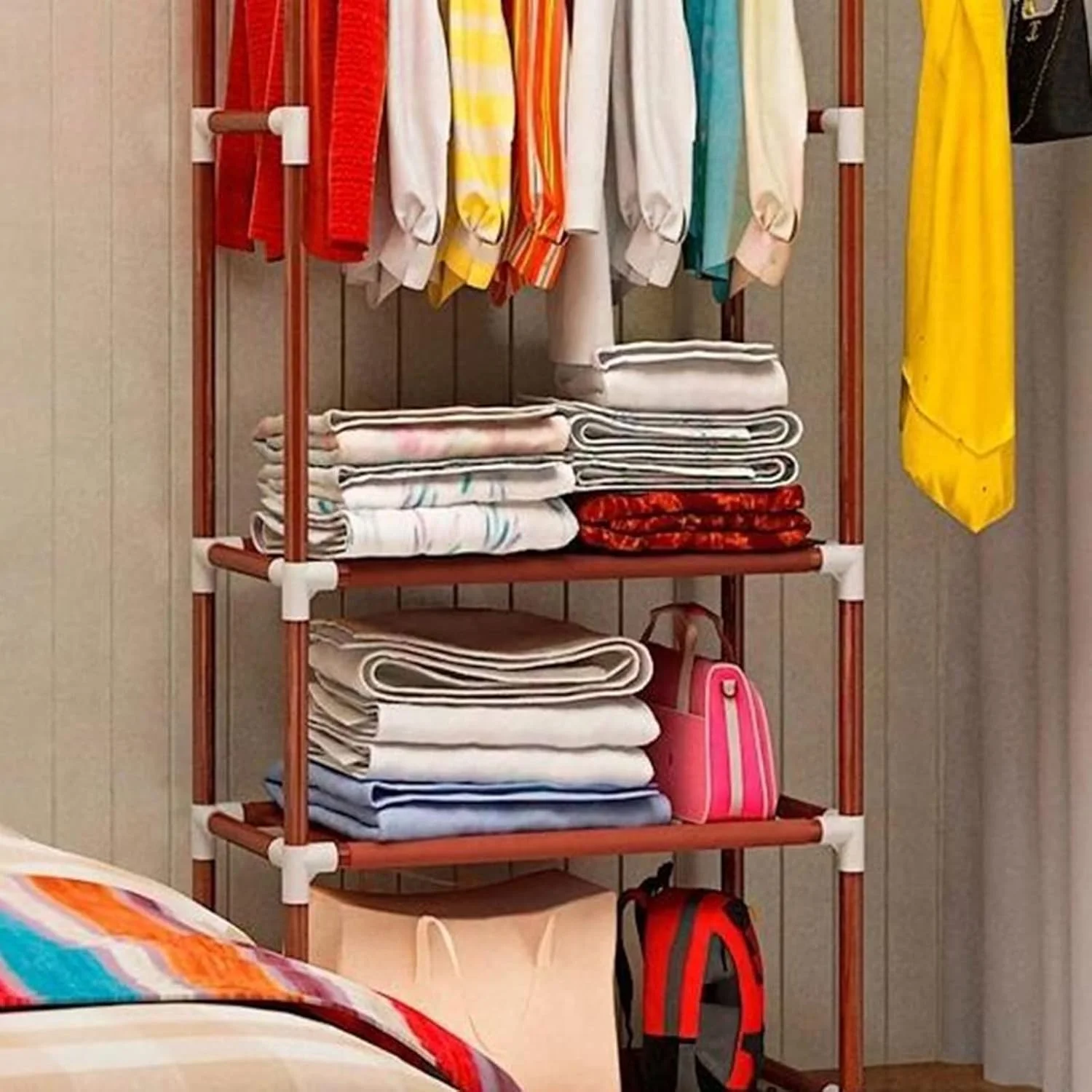 کمد لباس ZKSKOX، کمد لباس قابل مونتاژ و جداسازی، چوب لباسی، مبلمان اتاق خواب، چوب لباسی فلزی ساده، چوب لباسی ایستاده، قفسه ذخیره سازی کمد لباس ZKSKOX، کمد لباس قابل مونتاژ و جداسازی، چوب لباسی، مبلمان اتاق خواب، چوب لباسی فلزی ساده، چوب لباسی ایستاده، قفسه ذخیره سازی