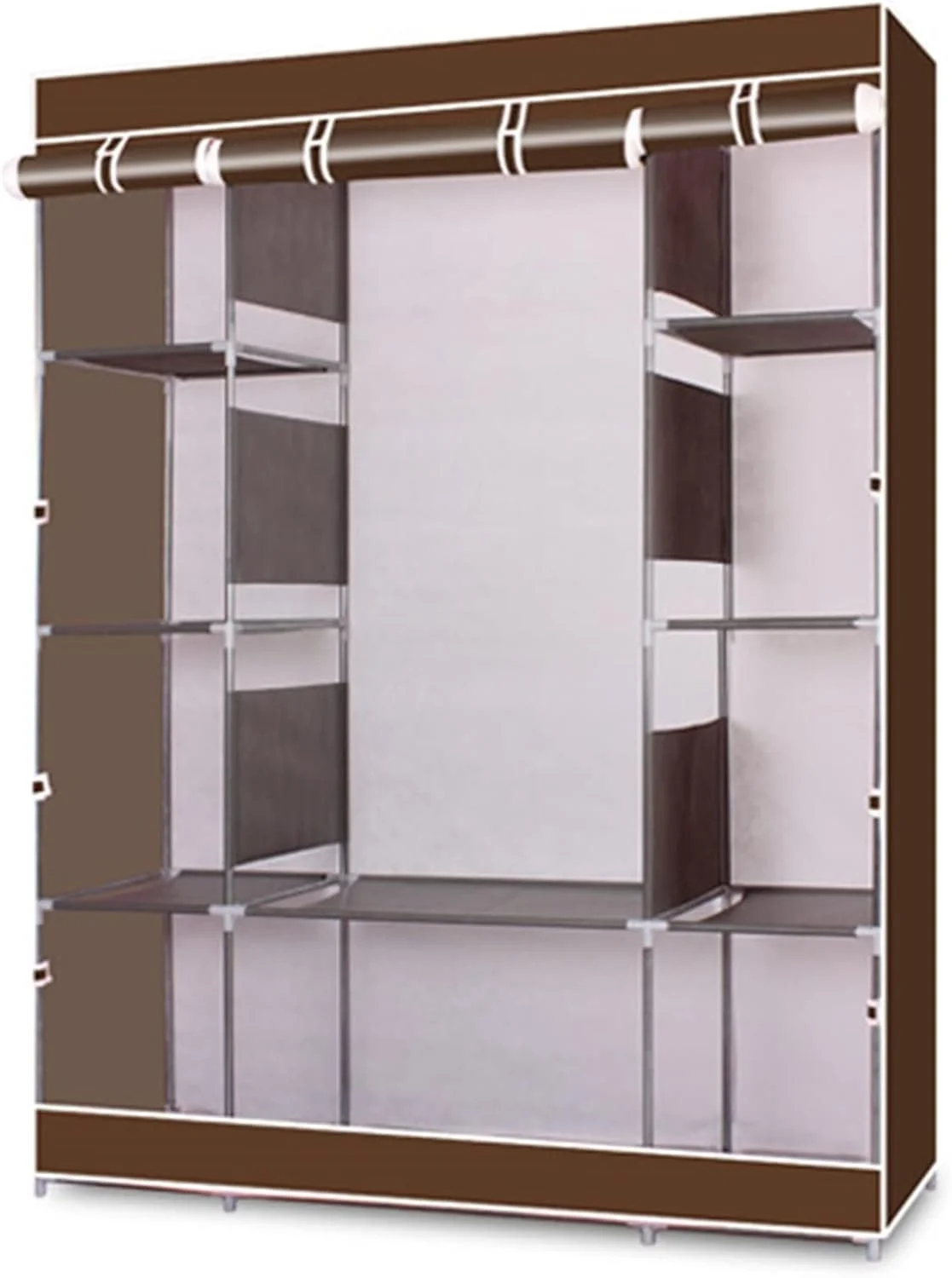 کمد لباس ZKSKOX، کمد لباس اتاق خواب، کمد قهوه ای، کابینت نگهداری لباس، کمد غیر بافته ضد گرد و غبار، مبلمان منزل، قفسه چند منظوره