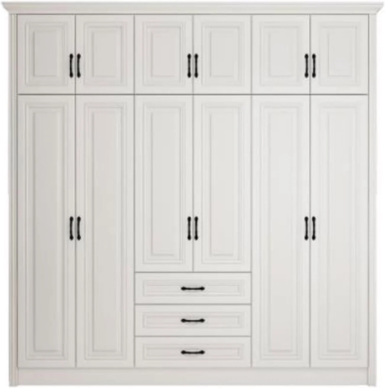 کمد لباس ZKSKOX، کمد پنج یا شش درب، مناسب اتاق خواب منزل، تماما از چوب جامد