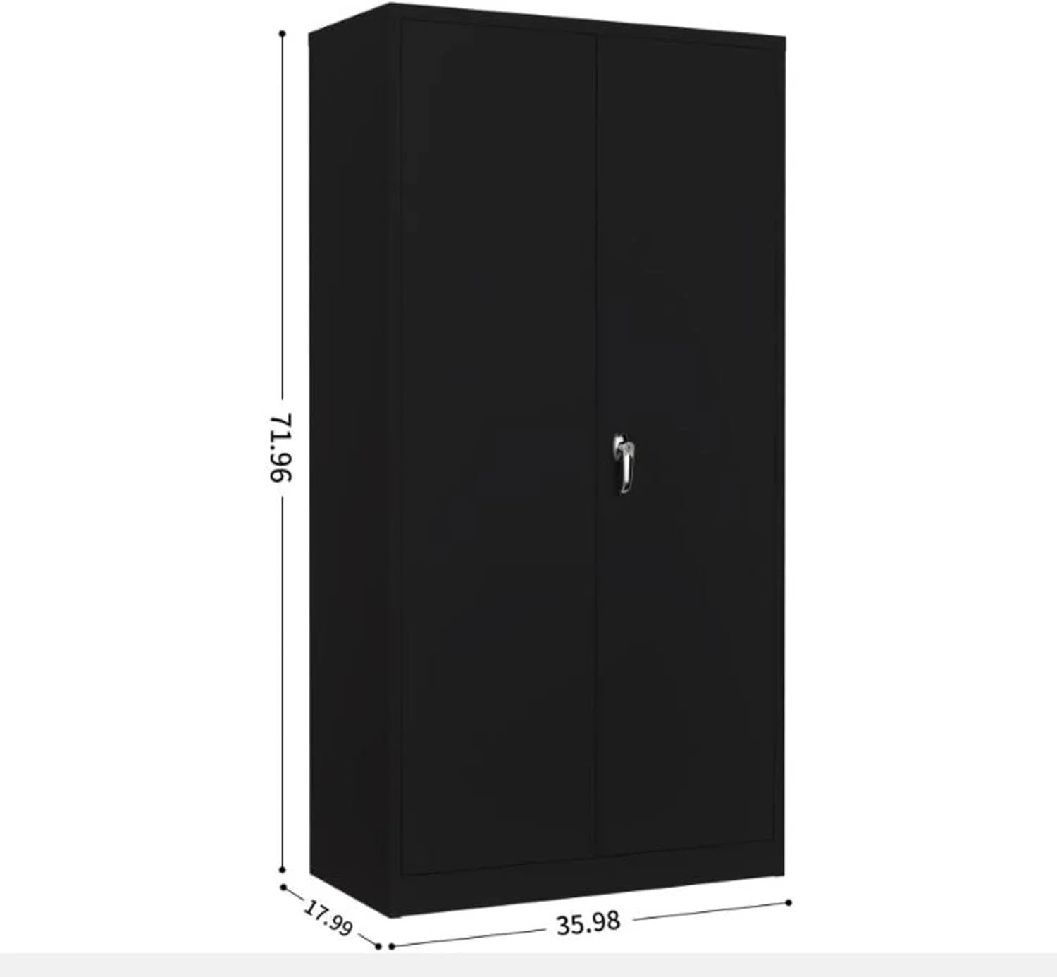 کمد لباس ZKSKOX، کابینت فلزی با قفسه های قابل تنظیم، مناسب برای دفتر، گاراژ، کابینت فلزی بلند مشکی