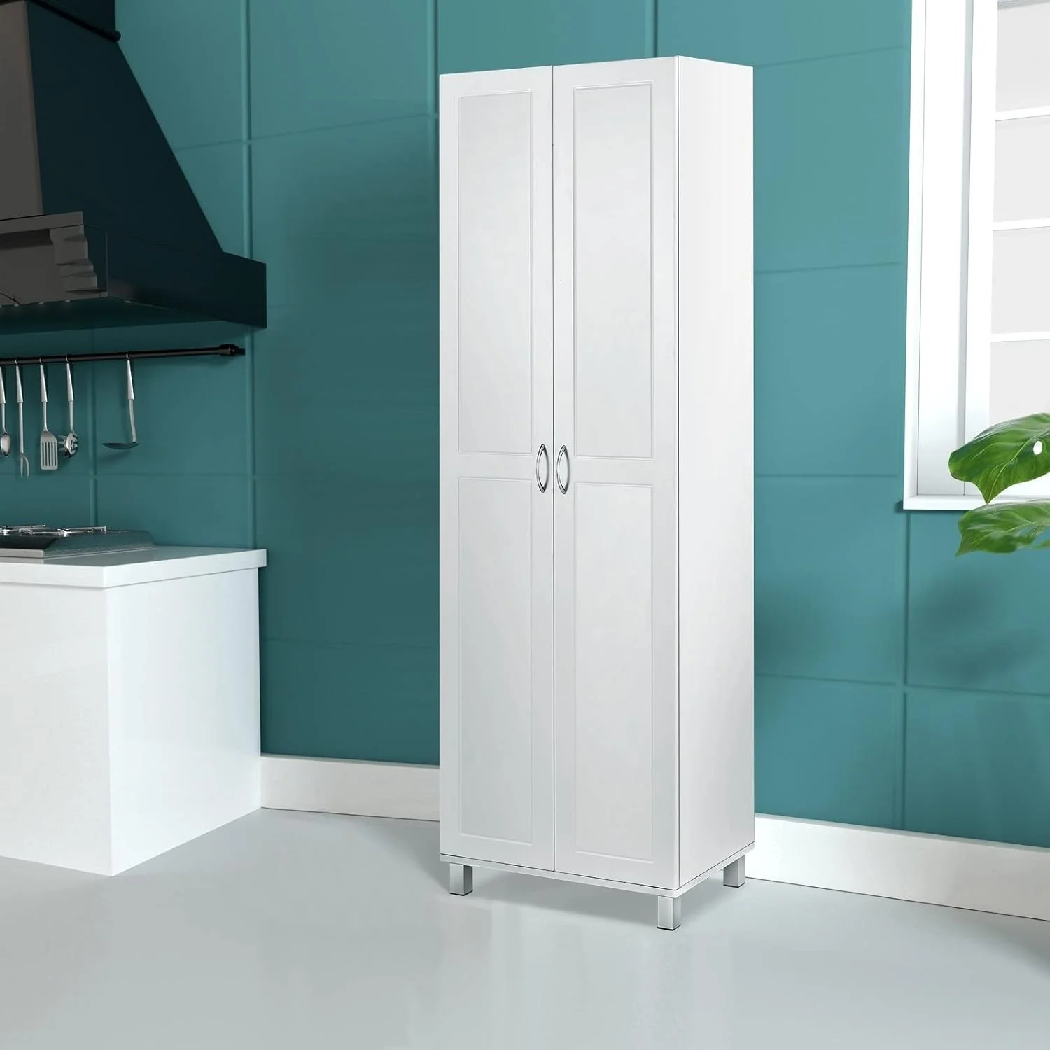 کمد لباس ZKSKOX، کمد دو درب، کابینت چوبی اتاق خواب، کمد لباس سفید، بوفه آشپزخانه، کمد بلند