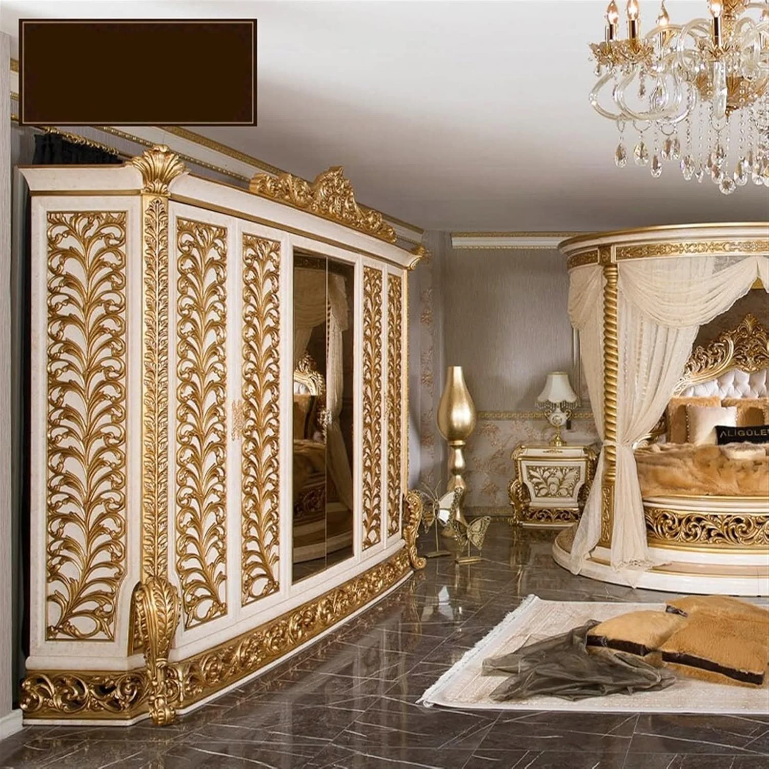 کمد لباس ZKSKOX، کمد لباس تمام چوب جامد، کمد لباس حکاکی شده، کمد لباس اتاق خواب