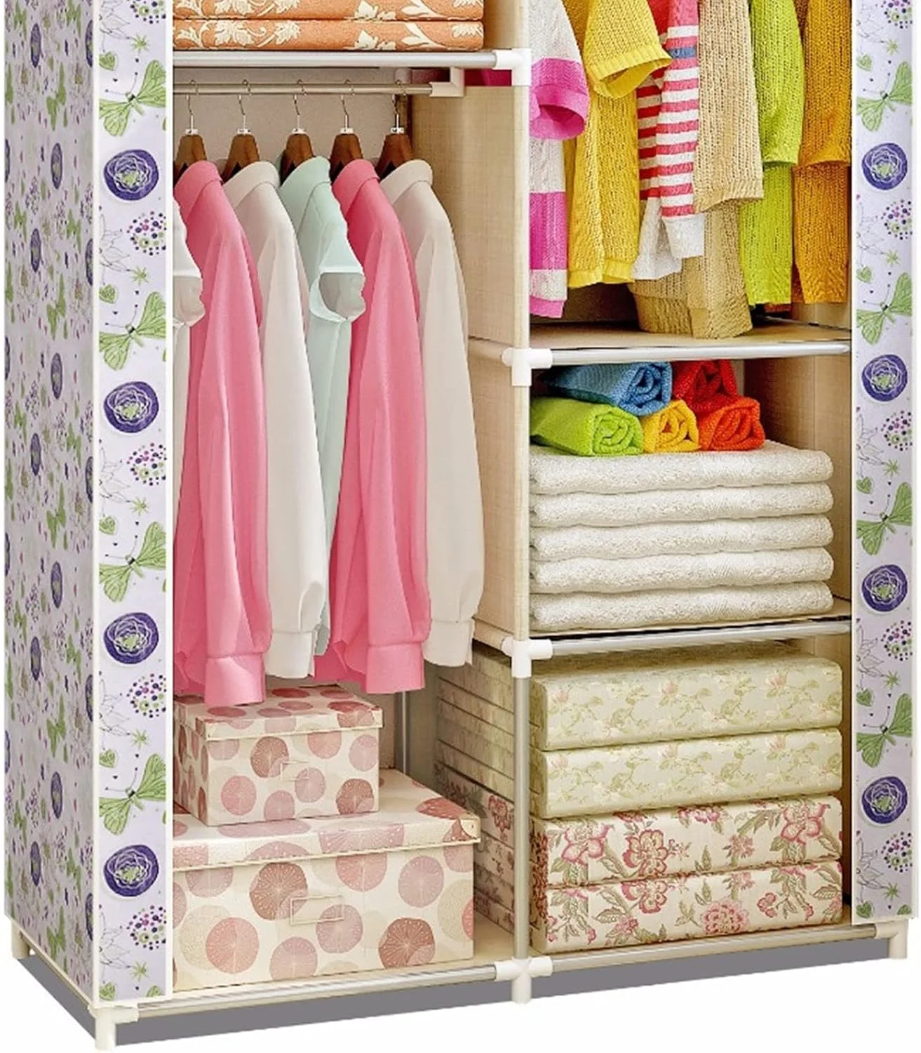 کمد لباس ZKSKOX ارزان قیمت ساده مدرن تاشو قابل حمل کمد لباس پارچه ای غیر بافته کمد لباس ZKSKOX ارزان قیمت ساده مدرن تاشو قابل حمل کمد لباس پارچه ای غیر بافته