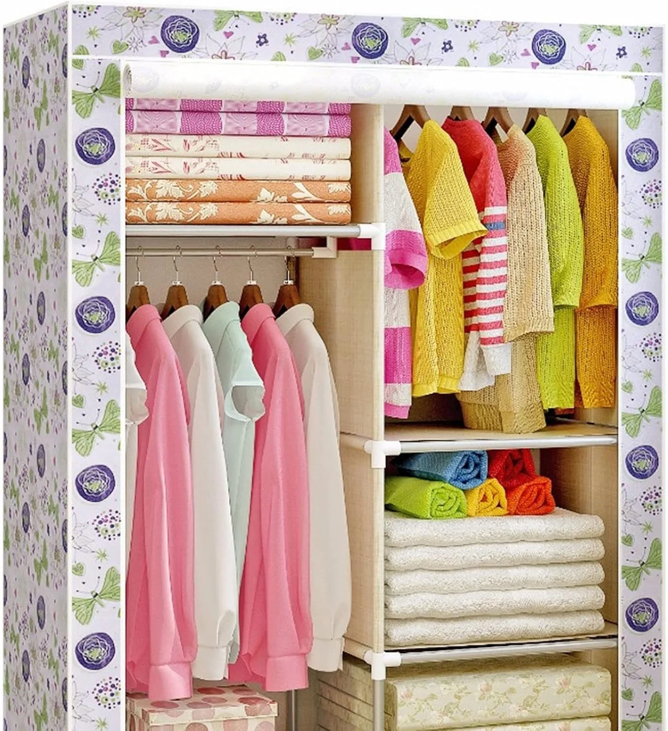 کمد لباس ZKSKOX ارزان قیمت ساده مدرن تاشو قابل حمل کمد لباس پارچه ای غیر بافته کمد لباس ZKSKOX ارزان قیمت ساده مدرن تاشو قابل حمل کمد لباس پارچه ای غیر بافته