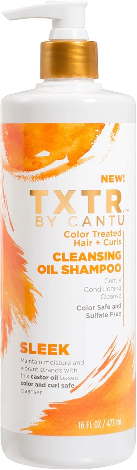 شامپو روغن پاک کننده موهای رنگ شده و فر Cantu Txtr By Sleek - 473 میلی لیتر