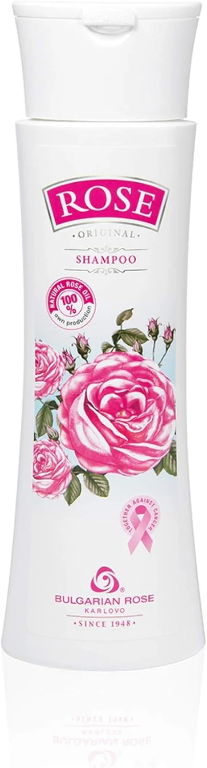 شامپو Bulgarianrose حاوی روغن گل رز طبیعی و گلاب، تسکین دهنده، احیا کننده رطوبت، شامپو مرطوب کننده برای انواع مو، بدون پارابن و رنگ