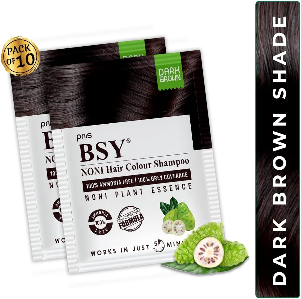 شامپو رنگ موی نونی BSY، رنگ مو، 20 میلی لیتر x 10 ساشه - قهوه ای تیره (بسته 1 عددی) شامپو رنگ موی نونی BSY، رنگ مو، 20 میلی لیتر x 10 ساشه - قهوه ای تیره (بسته 1 عددی)
