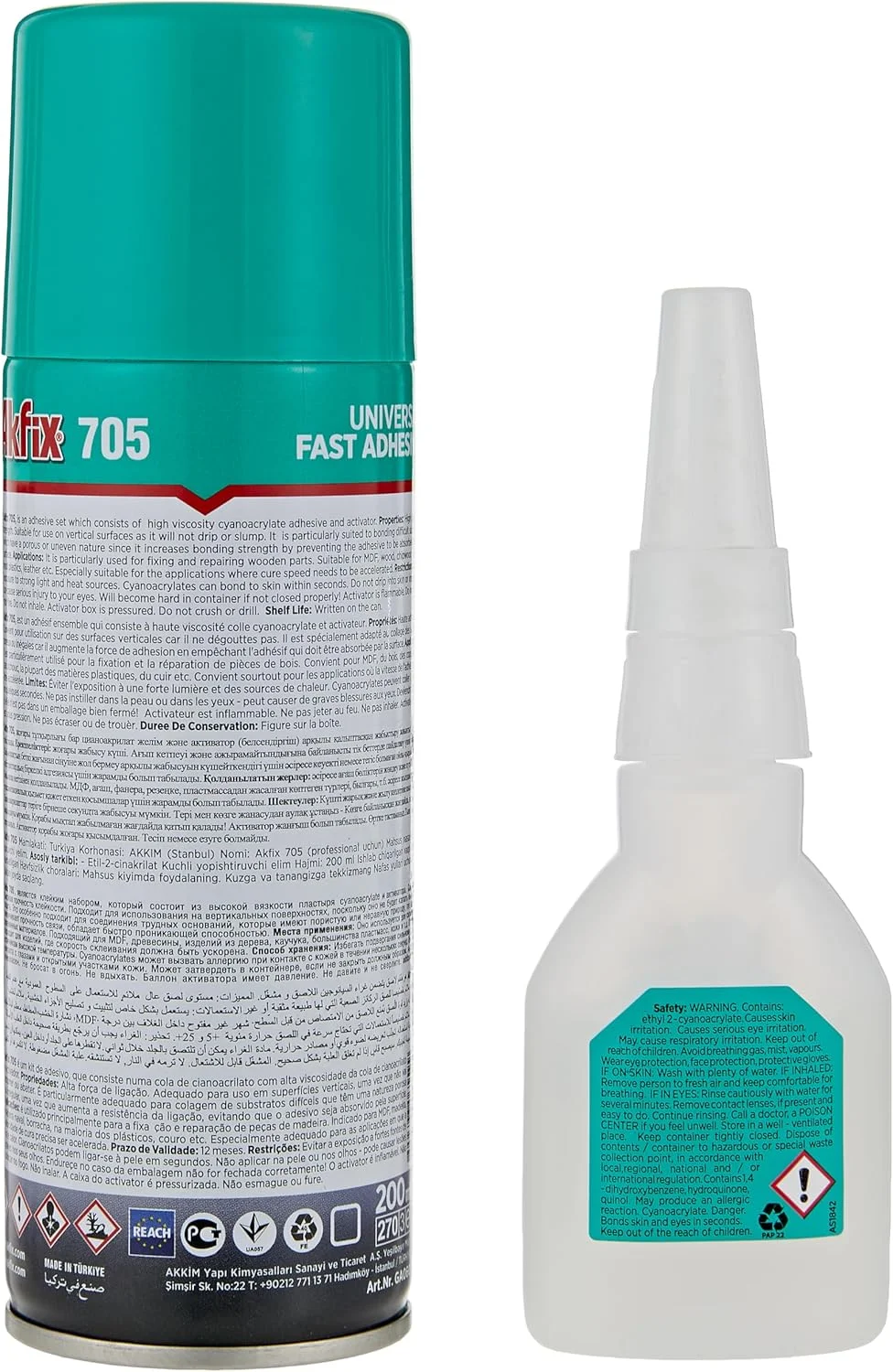 چسب فوری جهانی آکفیکس 705 حجم 200 میلی لیتر