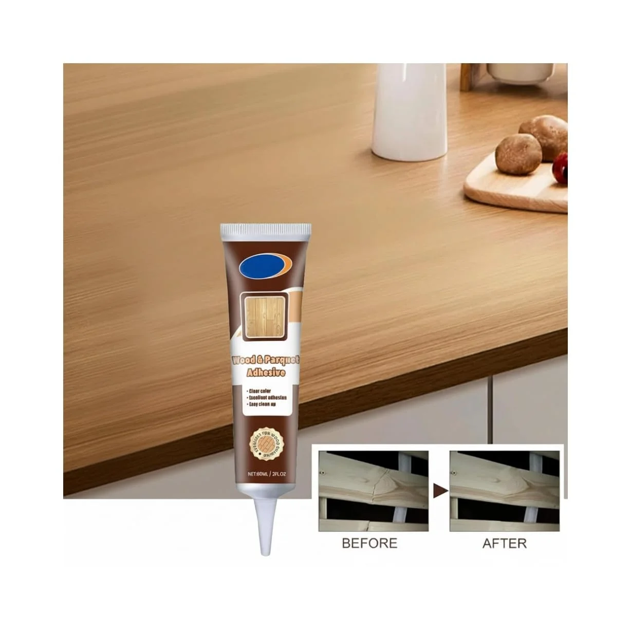 چسب فوق العاده چوب، 1 عدد چسب تعمیر ترک خوردگی مبلمان چوبی، کفپوش، میز و صندلی، چسب مراقبت چند منظوره چوب (60 میلی لیتر) چسب فوق العاده چوب، 1 عدد چسب تعمیر ترک خوردگی مبلمان چوبی، کفپوش، میز و صندلی، چسب مراقبت چند منظوره چوب (60 میلی لیتر)