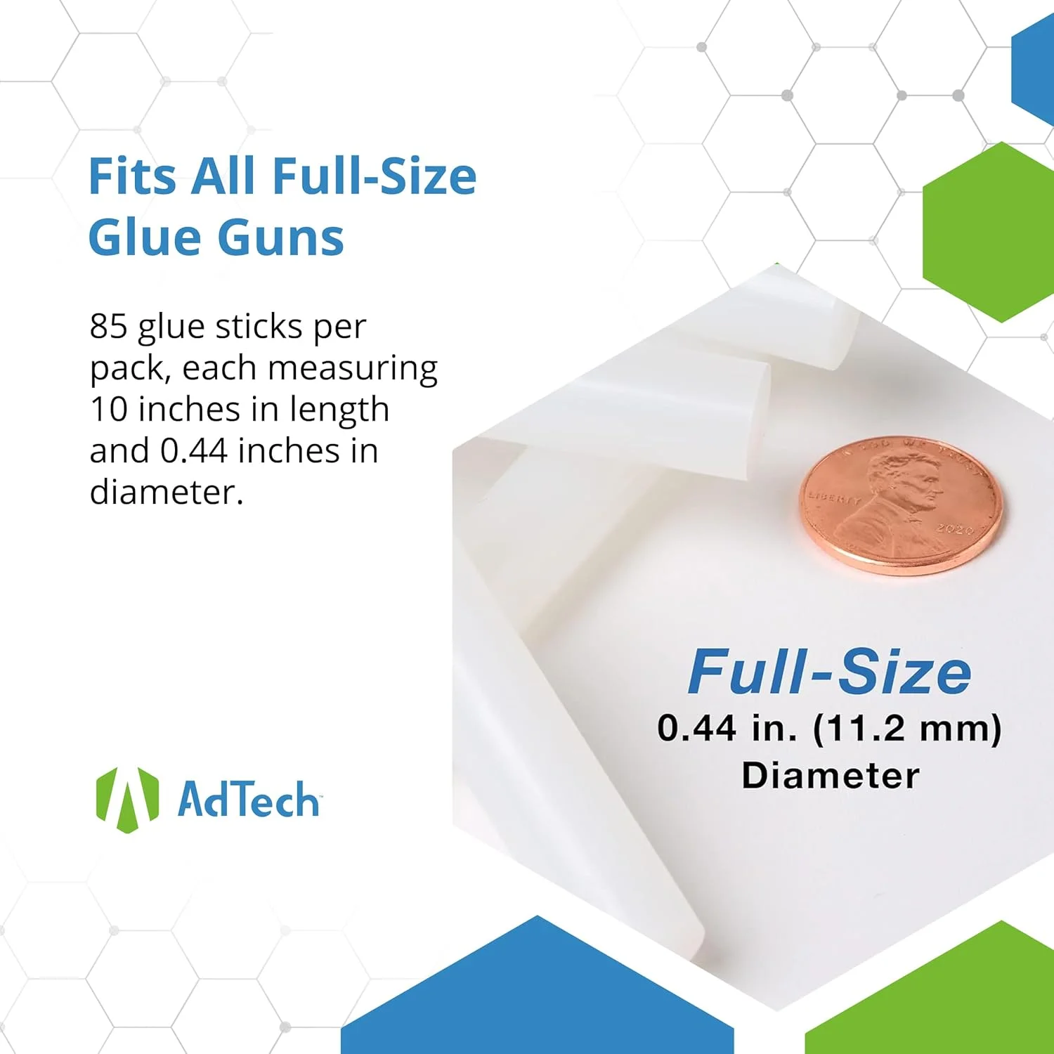 چسب حرارتی بزرگ AdTech 252-115-5 Premiere، 25.4 سانتی متر، سفید، 85 عدد