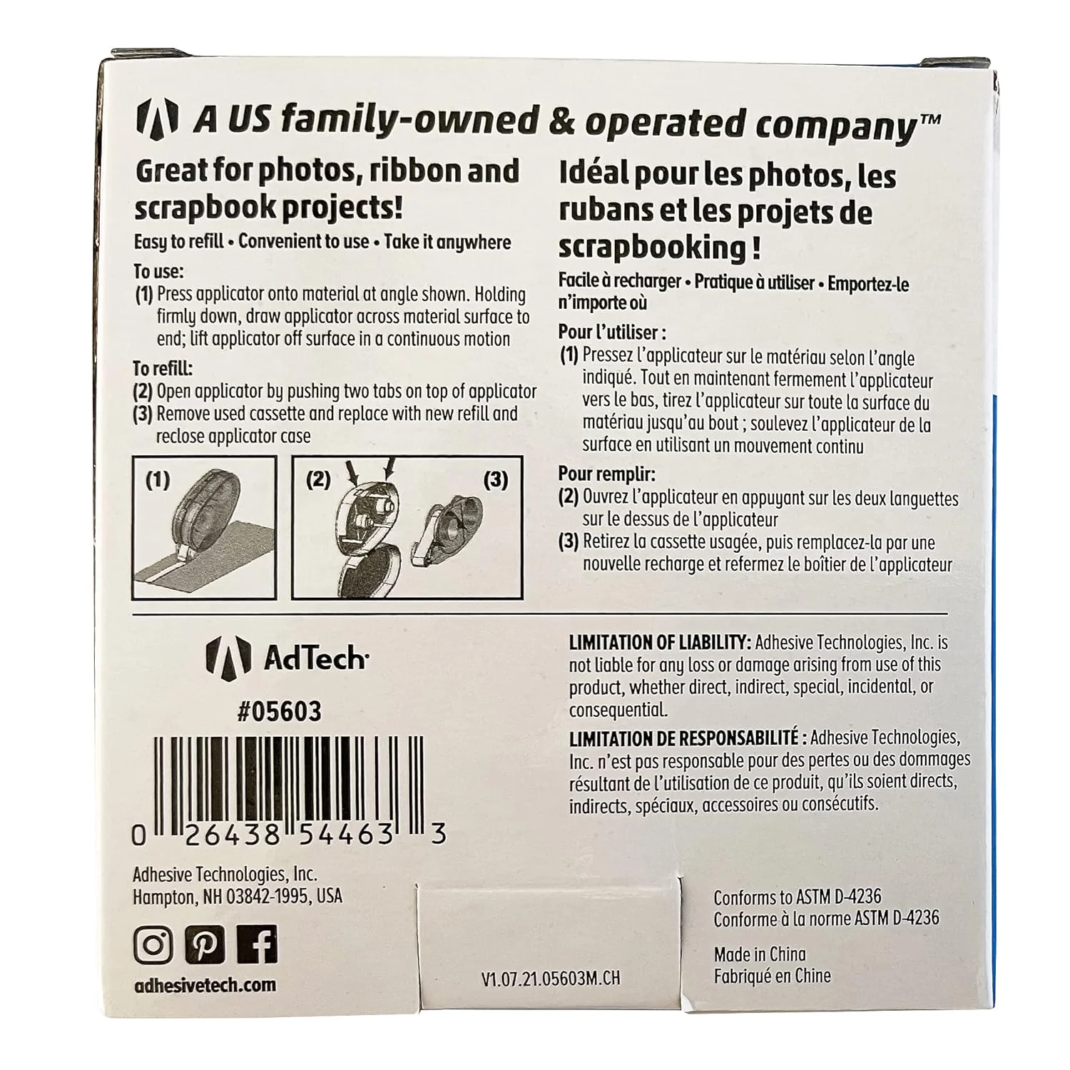 چسب نواری دائمی Adtech 05603، مجموعا 35 یارد - بسته 3 عددی (4 عدد در هر بسته) چسب نواری دائمی Adtech 05603، مجموعا 35 یارد - بسته 3 عددی (4 عدد در هر بسته)