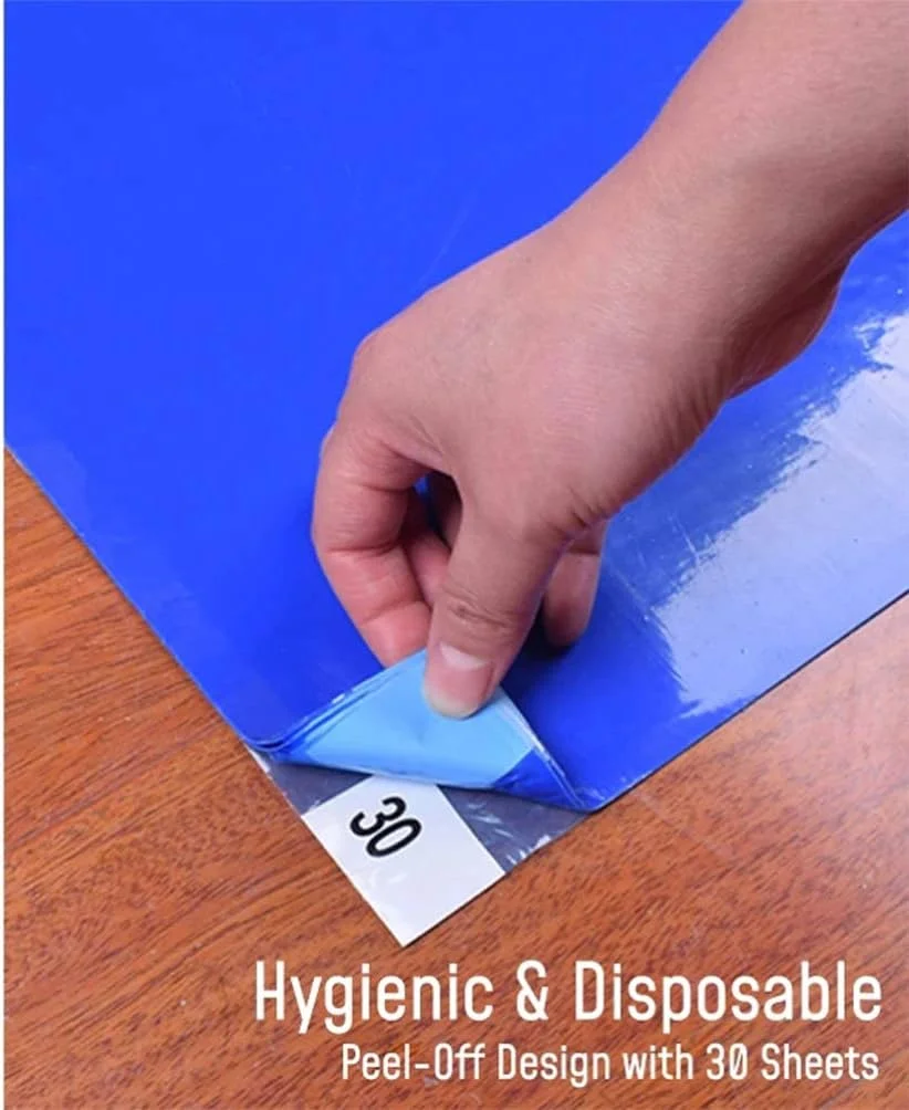 Artibetter پد چسبناک آبی رنگ، پد های چسبناک اتاق تمیز، پد های کف چسبی اتاق تمیز برای آزمایشگاه بیمارستان ساخت و ساز حیوانات خانگی (90X60)