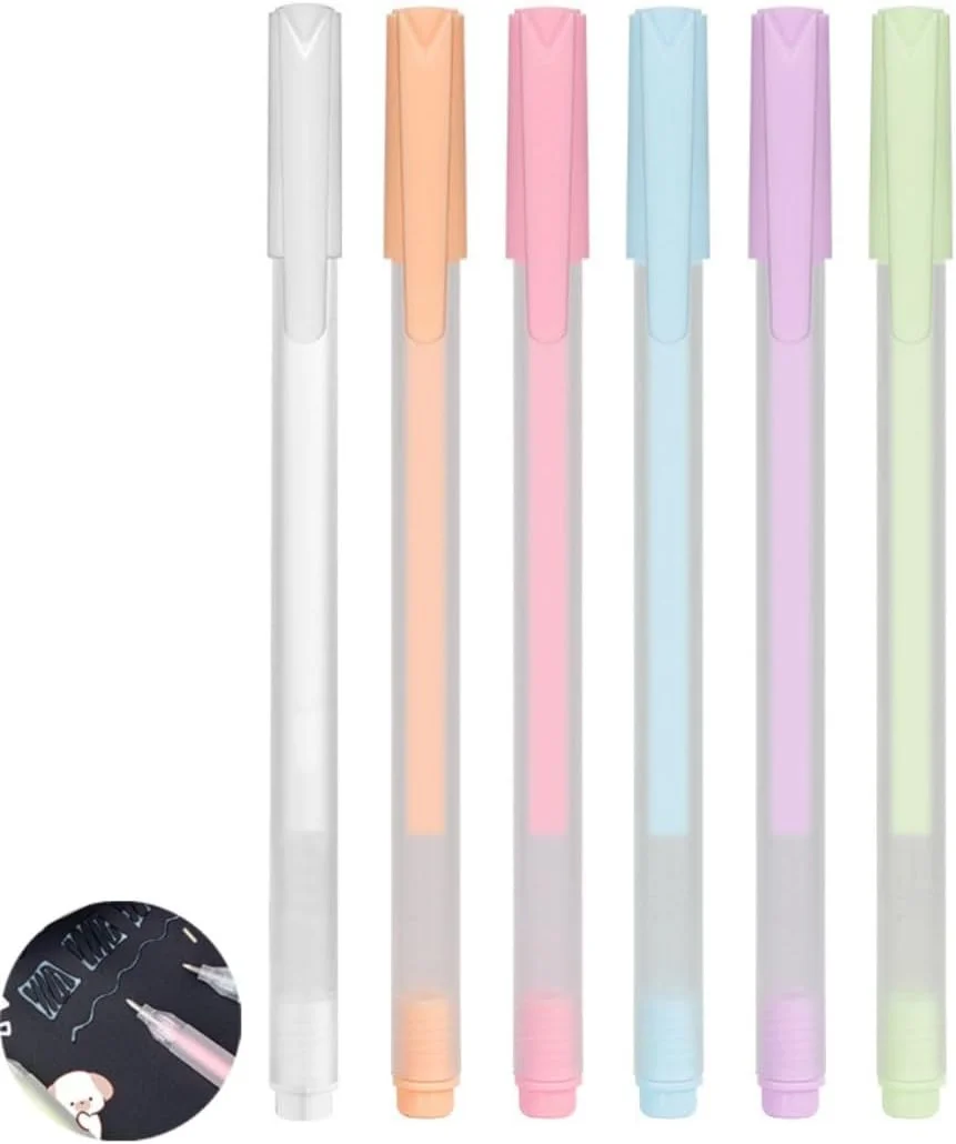 قلم چسب توپی، قلم چسب خشک‌شونده سریع برای اسکرپ‌بوک، 6 رنگ، دارای مخزن قابل تعویض، استفاده از چسب مانند نوشتن، کنترل آسان و دقیق، برای صنایع دستی کاغذی، کاردستی‌های دست‌ساز، لوازم مدرسه، اسکرپ‌بوک