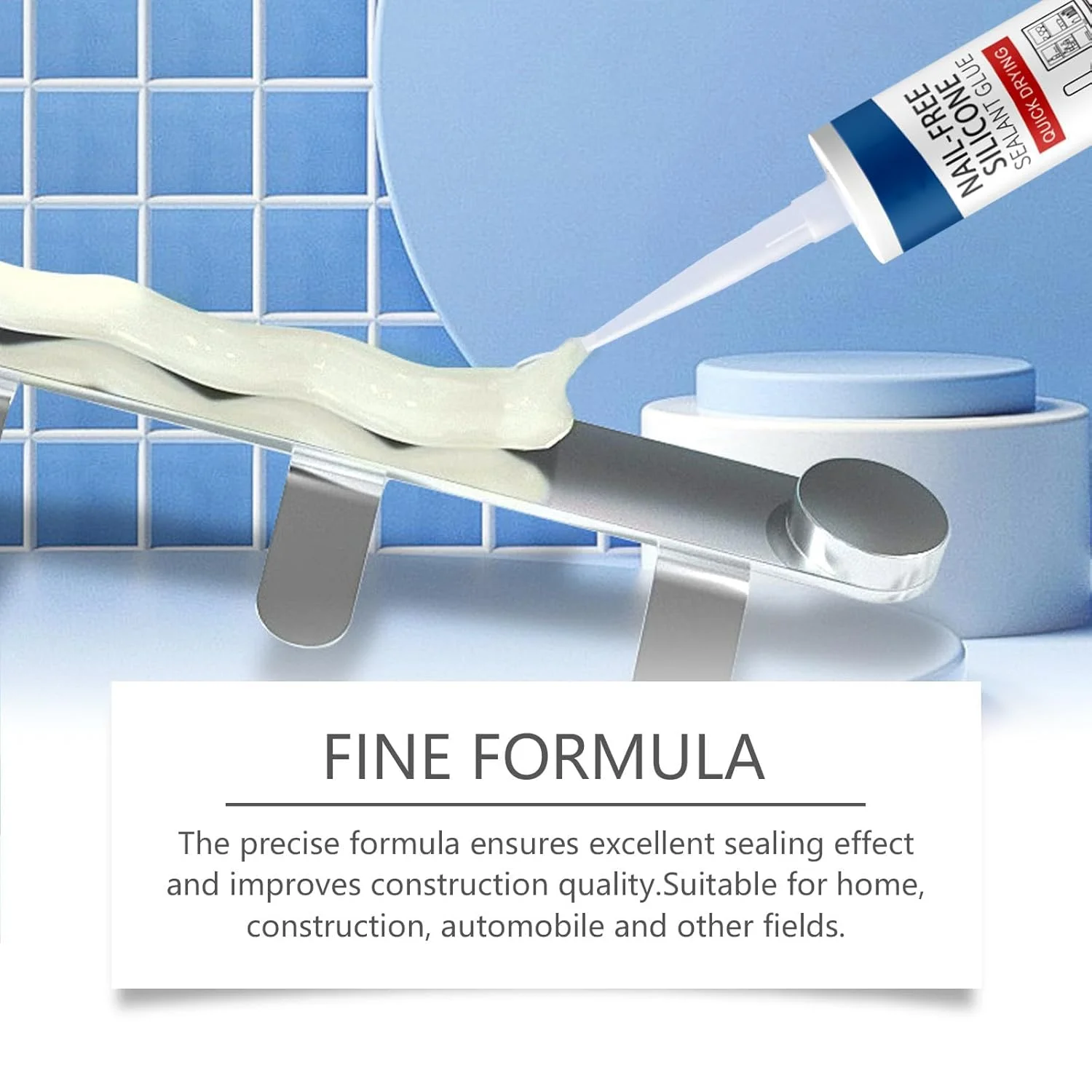 چسب مونتاژ قوی آزونه 300 میلی لیتری، بدون نیاز به میخ، درزگیر سیلیکونی چند منظوره، چسب قوی بدون میخ برای چوب، فلز، سرامیک، پلاستیک و لوازم منزل