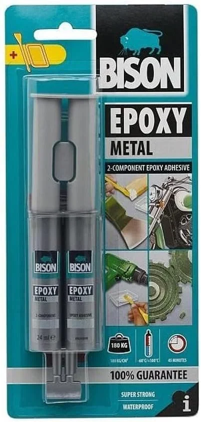 چسب اپوکسی فلز سرنگی بایسون، خاکستری، 24 میلی لیتر چسب اپوکسی فلز سرنگی بایسون، خاکستری، 24 میلی لیتر
