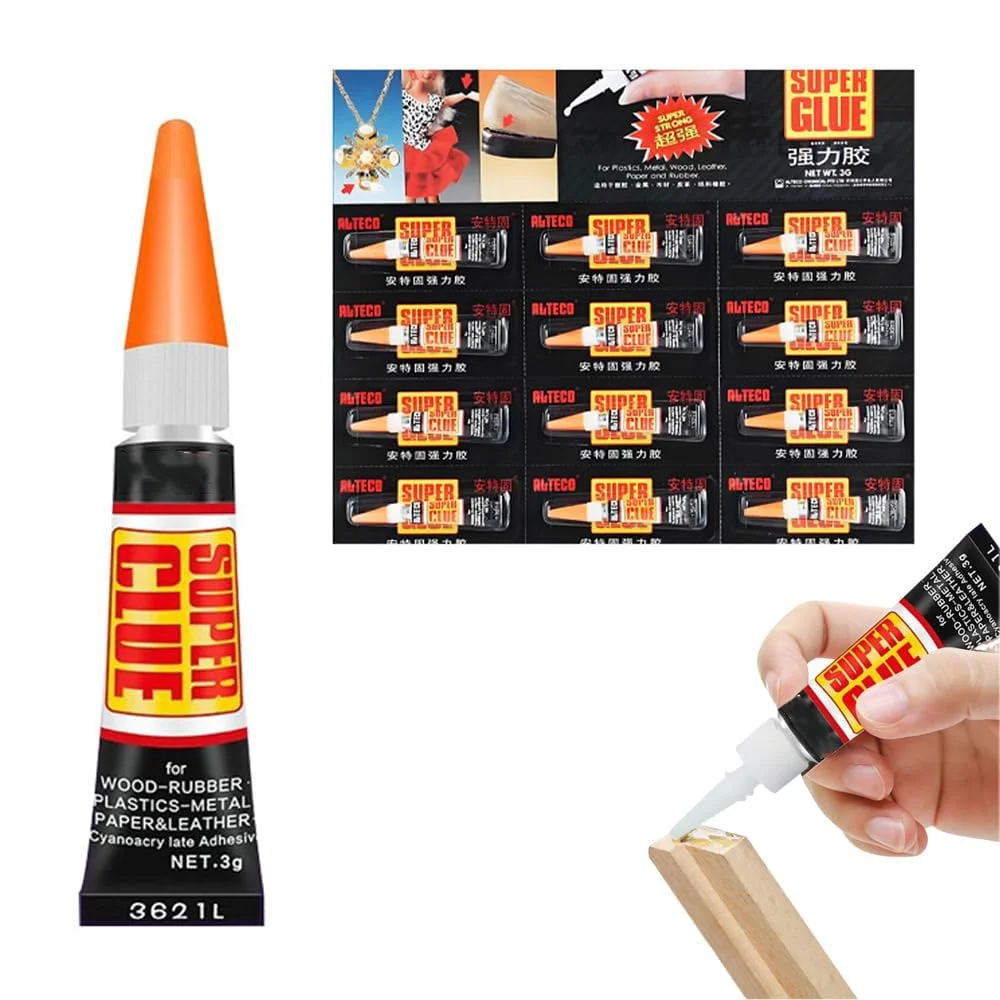 چسب ژله ای فوق العاده Azonee، چسب ژله ای فوق العاده - خشک شدن سریع، چسب ضخیم و قوی برای پلاستیک، سرامیک، فلز، چوب، چرم، صنایع دستی، قدرت صنعتی، شفاف، بدون کثیف کاری (3 گرم 12 عدد)