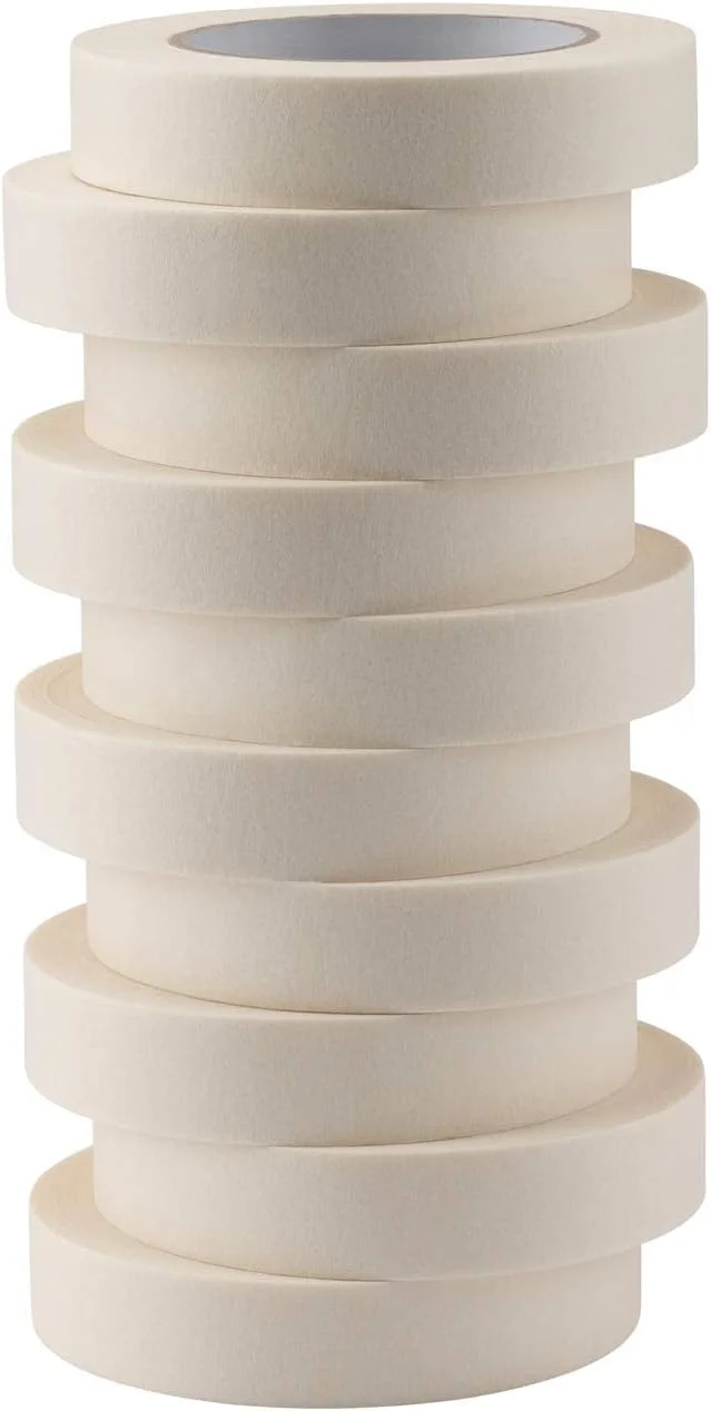 نوار چسب نقاشی بنتینگ 10 عددی - بسته چندتایی عمده، چسبندگی قوی - نوار ماسک همه کاره برای خانه، دفتر و پروژه های DIY، 1 اینچ * 65.5 فوت (سفید)