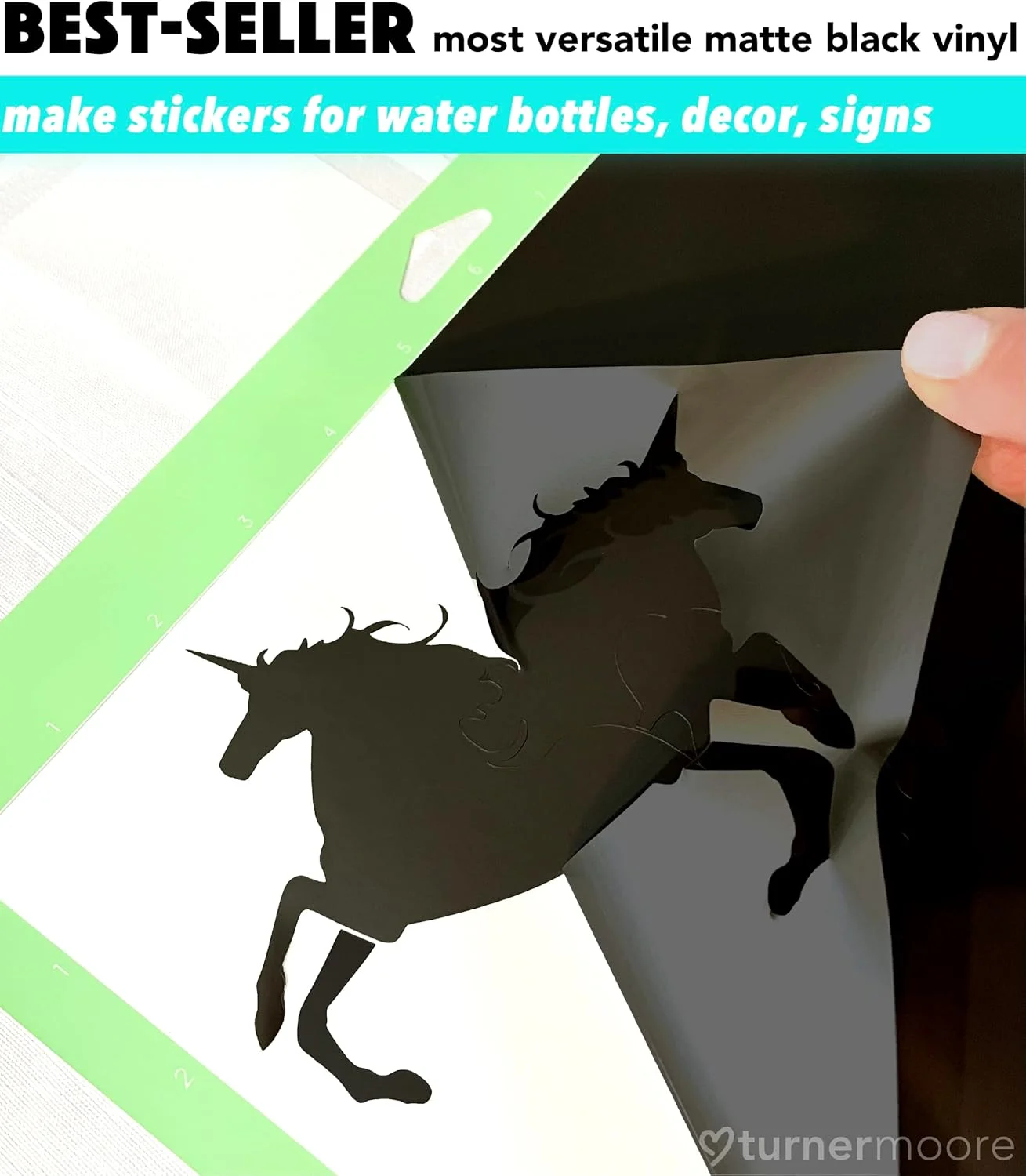 رول وینیل چسبی مشکی مات 30 سانتیمتر در 4.5 متر، وینیل مشکی دائمی برای خودرو، علائم، اسکرپ بوک، کریکت، سیلوئت کمئو، پلاترها و دستگاه های برش دایکات از Turner Moore Edition رول وینیل چسبی مشکی مات 30 سانتیمتر در 4.5 متر، وینیل مشکی دائمی برای خودرو، علائم، اسکرپ بوک، کریکت، سیلوئت کمئو، پلاترها و دستگاه های برش دایکات از Turner Moore Edition