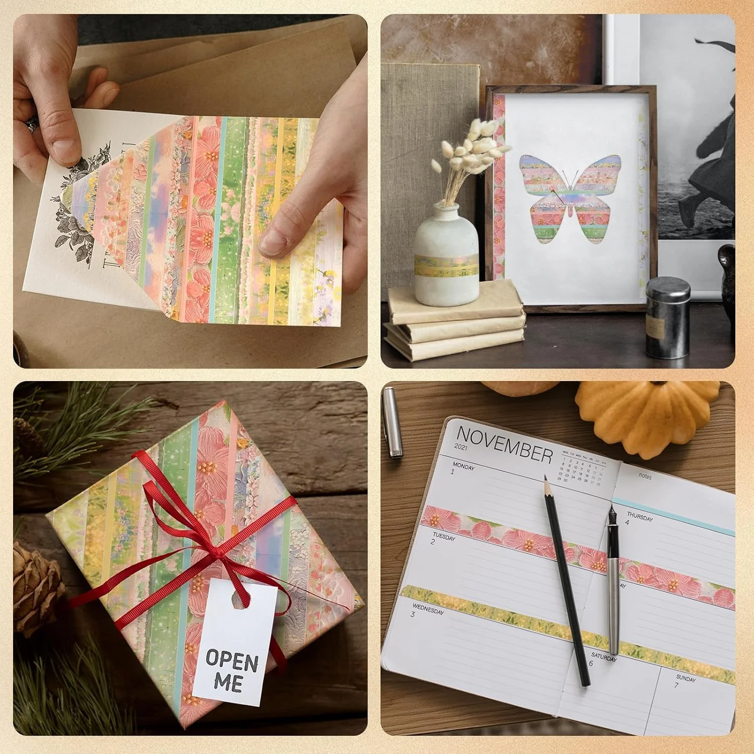 مجموعه 20 عددی نوار چسب واشی طرح قدیمی Azonee، نوارهای تزئینی چسبی گلدار با عرض 0.5/1/1.5/2/2.5 سانتی متر برای ژورنالینگ، لوازم اسکرپ بوک، ژورنال های گلوله ای، ژورنال های جانک، صنایع دستی DIY (آبی)