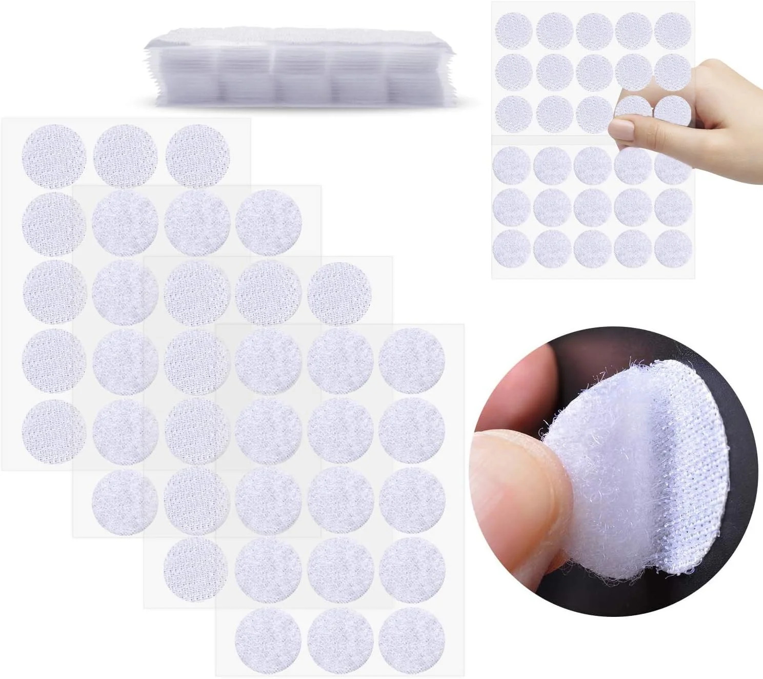 amz Andiniu 300 عدد (150 جفت) سکه های دایره ای چسبی قوی و ضد آب با قطر 3/4 اینچ، نقاط چسبنده برای کاردستی های DIY، دفتر کار، کلاس درس، خانه