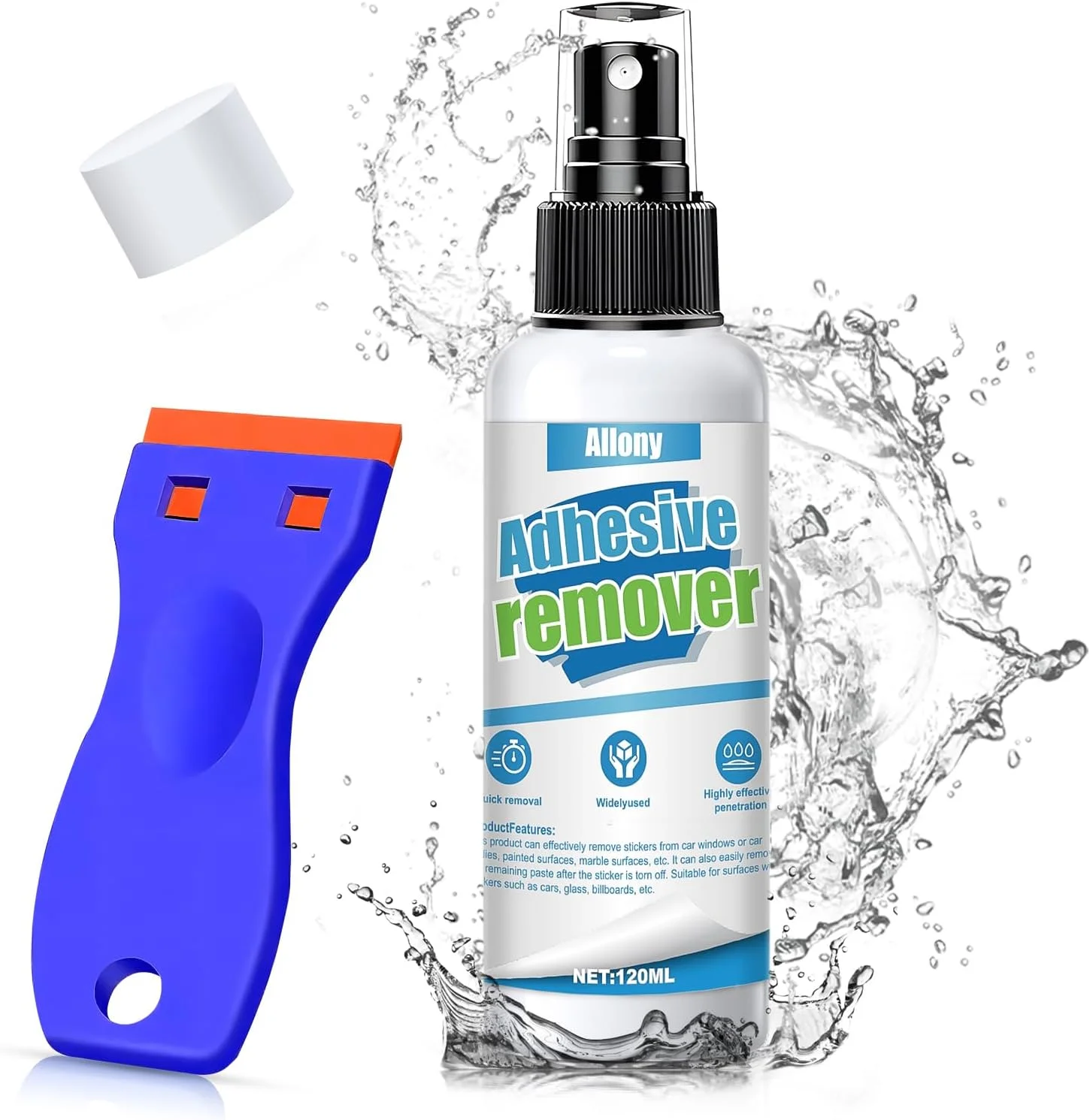 محلول پاک کننده چسب آلونای، پاک کننده برچسب چسبناک، پاک کننده چسب قطره ای، پاک کننده استیکر، پاک کننده چسب برای از بین بردن برچسب ها و چسب ها از سطوح مختلف - 120 میلی لیتر