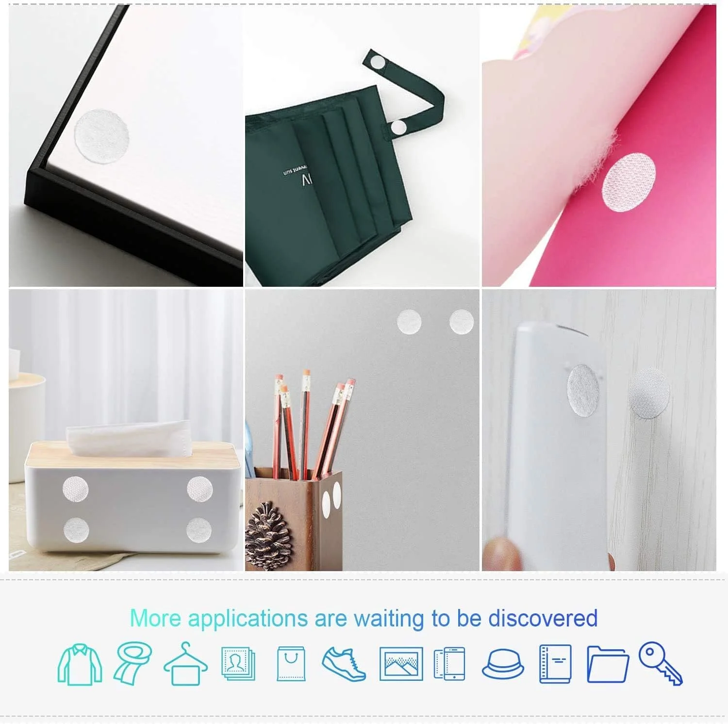 amz Andiniu 300 عدد (150 جفت) سکه های دایره ای چسبی قوی و ضد آب با قطر 3/4 اینچ، نقاط چسبنده برای کاردستی های DIY، دفتر کار، کلاس درس، خانه