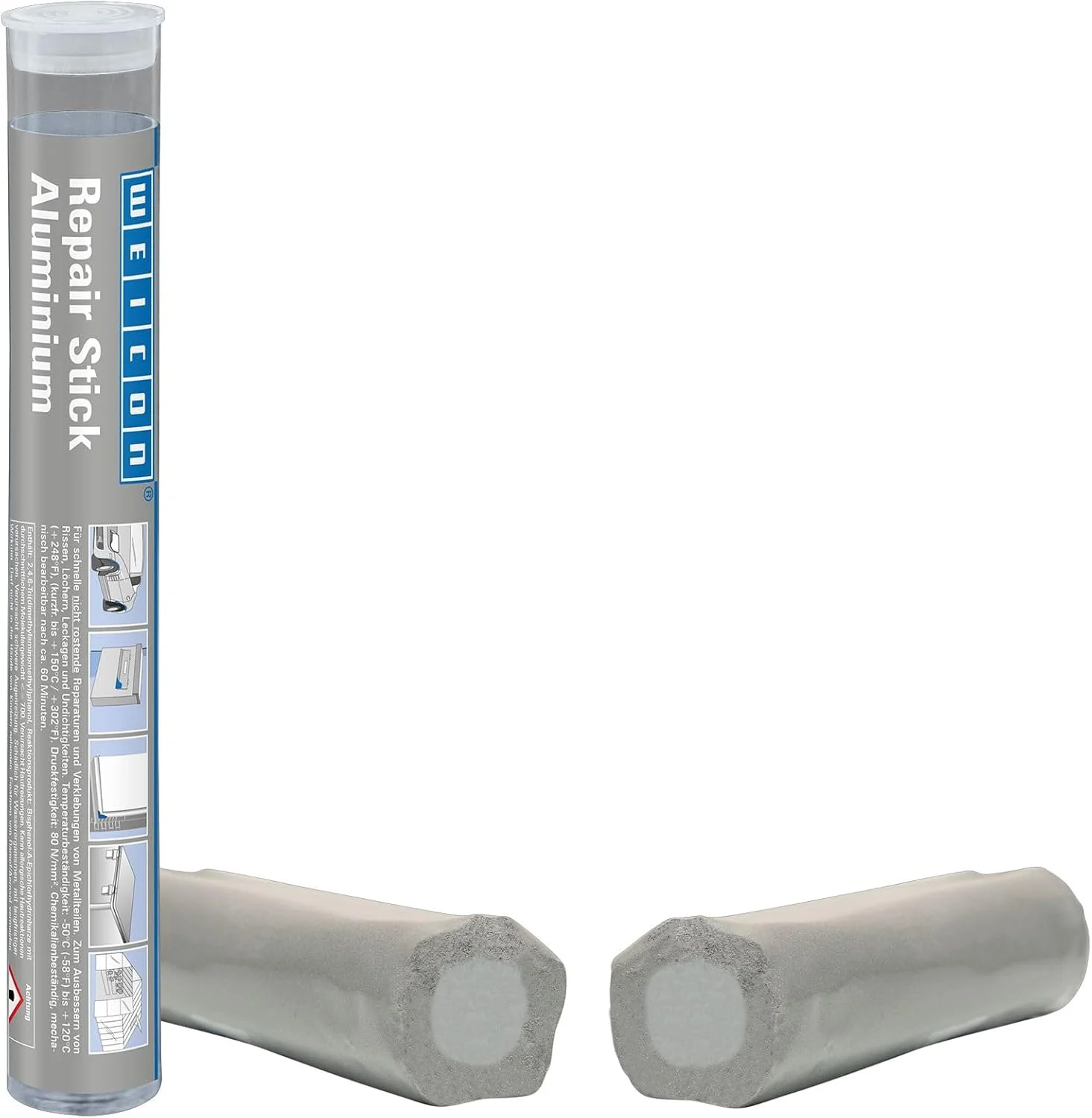 چسب تعمیراتی آلومینیوم Weicon | 115 گرم | رزین اپوکسی مخصوص دو جزئی برای تعمیرات سریع و بدون زنگ زدگی قطعات فلزی.