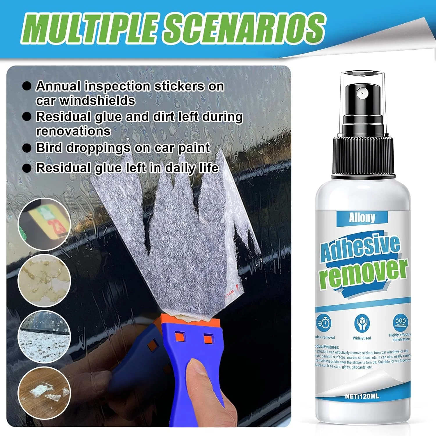 محلول پاک کننده چسب آلونای، پاک کننده برچسب چسبناک، پاک کننده چسب قطره ای، پاک کننده استیکر، پاک کننده چسب برای از بین بردن برچسب ها و چسب ها از سطوح مختلف - 120 میلی لیتر