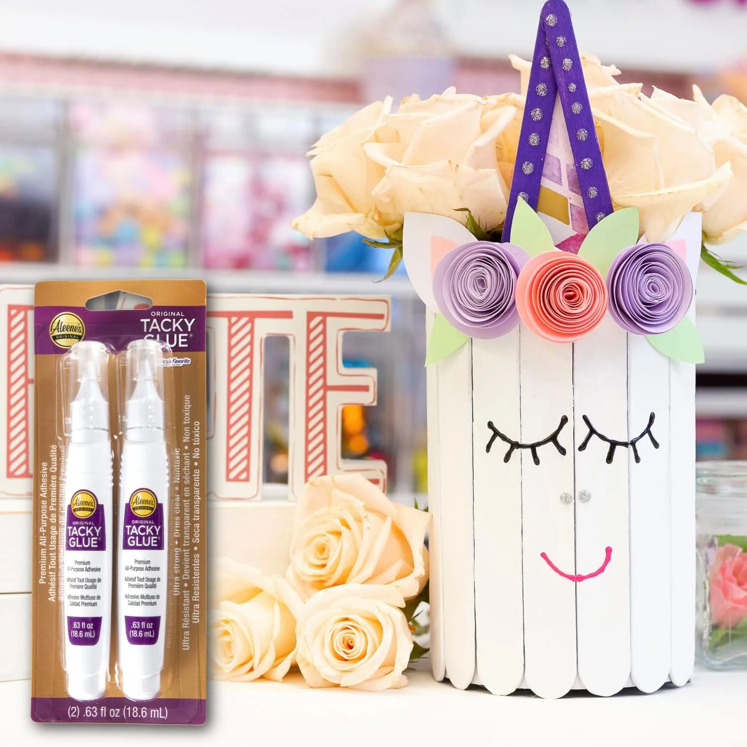 قلم چسب سریع خشک شونده «من عاشق خلق کردنم» آلین، چند رنگ، 19.68 x 7.62 x 1.9 سانتی متر