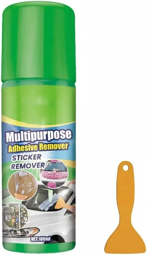 محلول پاک کننده چسب، پاک کننده برچسب، پاک کننده فوق العاده قوی برای برچسب های سرسخت، پاک کننده بقایای چسب به همراه کاردک، مجموعه پاک کننده چسب چند منظوره برای رنگ خودرو، فلز، شیشه، پلاستیک، 100 میلی لیتر