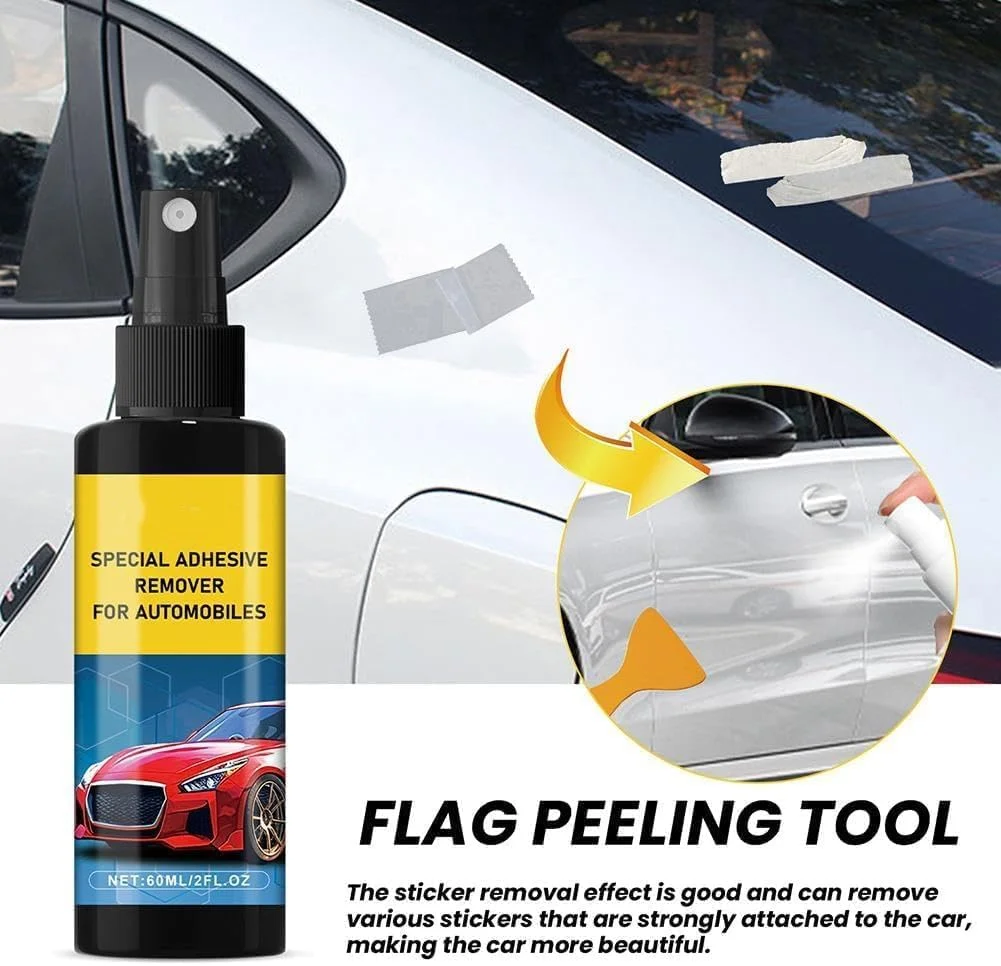 اسپری پاک کننده چسب خودرو، پاک کننده برچسب خودرو، پاک کننده برچسب برای خودرو، شیشه ها، به سرعت برچسب، استیکر، چسب را پاک می کند (60 میلی لیتر)