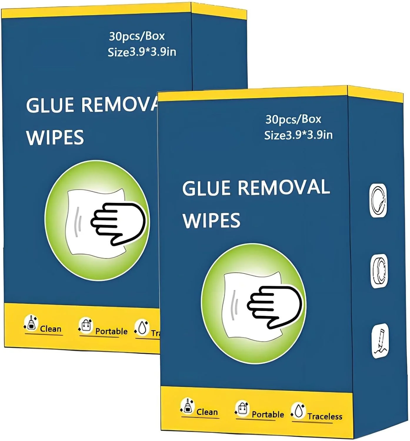دستمال مرطوب پاک کننده چسب - 30 عدد - به طور ایمن بقایای چسب را از بین می برد، به سرعت برچسب ها، استیکرهای ماشین، مداد شمعی، صمغ درخت، آدامس، نوار چسب، ماژیک، چسب و برگردان ها را پاک می کند.