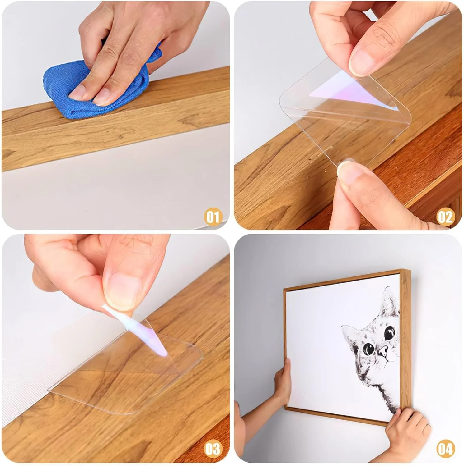 چسب دو طرفه قوی، 60 عدد نوار چسب جادویی، نصب دو طرفه، اکریلیک شفاف، مناسب برای ثابت کردن فرش، دکوراسیون دیوار دفتر کار خانگی، صنایع دستی DIY، دکوراسیون شیشه خودرو