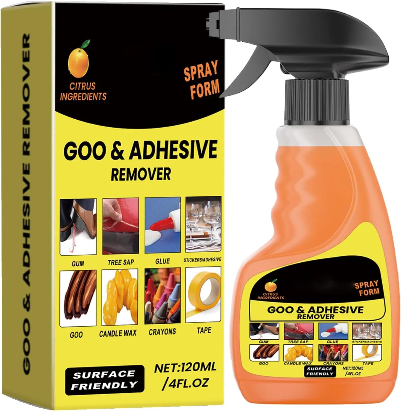 اسپری پاک کننده چسب | 120 میلی لیتر پاک کننده چند منظوره چسب | پاک کننده چسب قوی برای پاک کردن برچسب ها از شیشه، فلز، کاشی، چوب