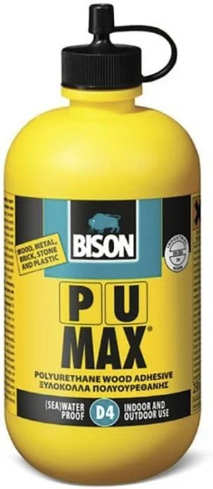 چسب چوب پلی اورتان Bison PU MAX، وزن 75 گرم، مایع، ضد آب، مقاوم، فوق العاده قوی، چسب ساختمانی چوب مناسب برای همه شرایط آب و هوایی، برای مصارف دریایی، قایق ها و کارهای سنگین چوبی
