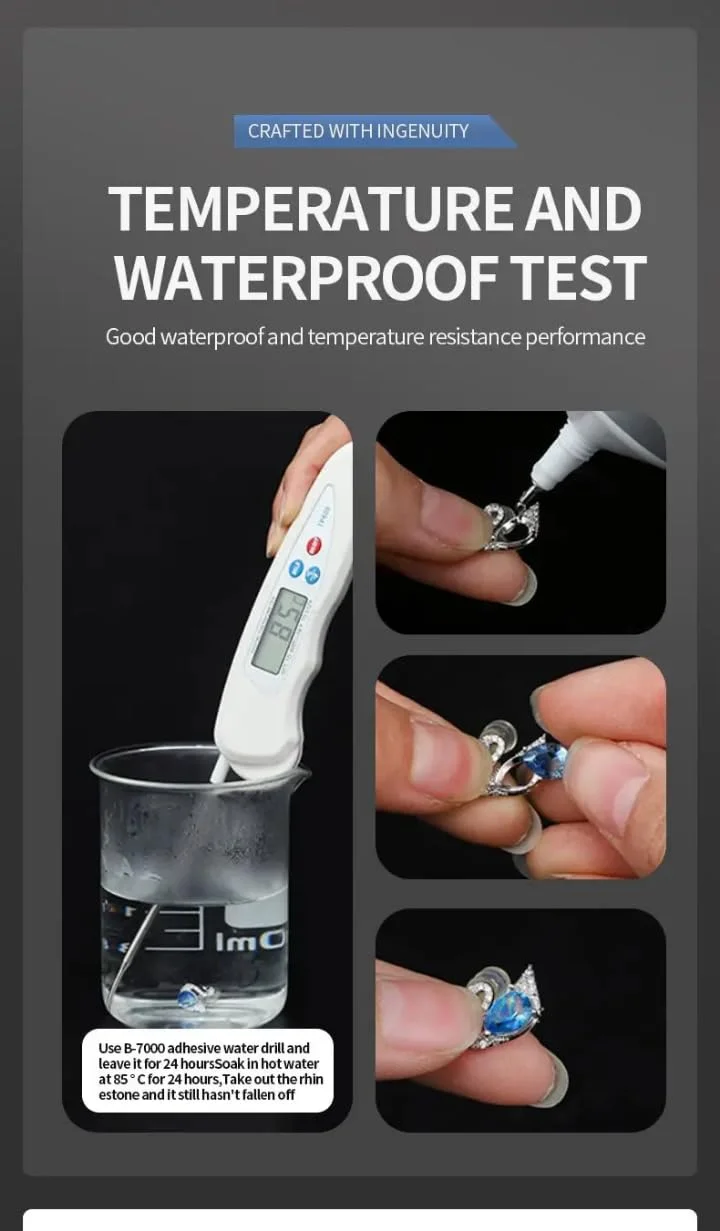 چسب B 7000 حجم 50 میلی لیتر - چسب شفاف چند منظوره برای تعمیر صفحه نمایش تلفن، جواهرات، صنایع دستی، سنگ های قیمتی، لوازم الکترونیکی کوچک - چسب ضد آب، انعطاف پذیر و با پیوند قوی (2x50 میلی لیتر/2.1 اونس)