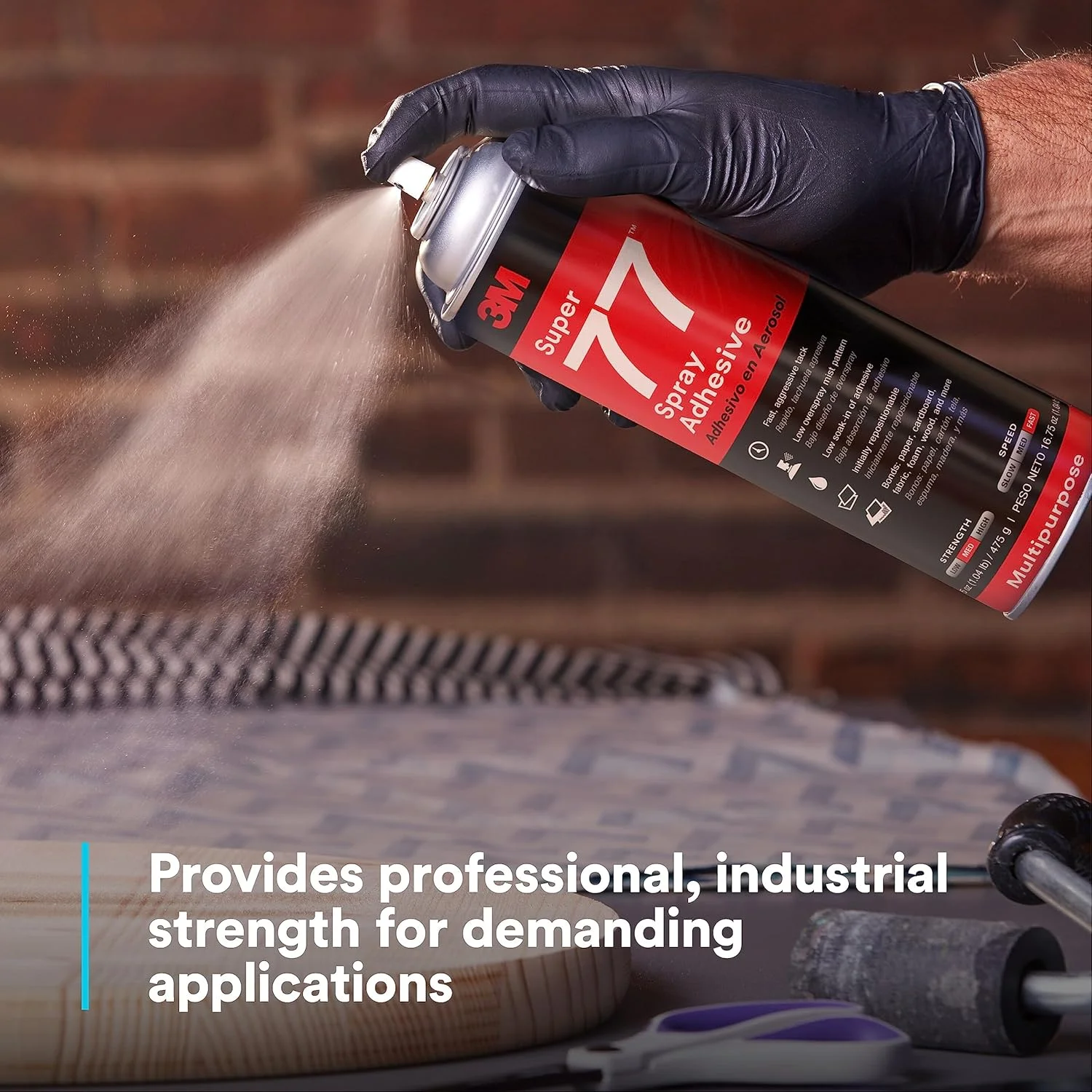 چسب اسپری دائمی چند منظوره 3M Super 77، مناسب برای کاغذ، مقوا، پارچه، پلاستیک، فلز، چوب، وزن خالص 474 گرم، مشکی، 77-24، قوطی 467 گرمی چسب اسپری دائمی چند منظوره 3M Super 77، مناسب برای کاغذ، مقوا، پارچه، پلاستیک، فلز، چوب، وزن خالص 474 گرم، مشکی، 77-24، قوطی 467 گرمی