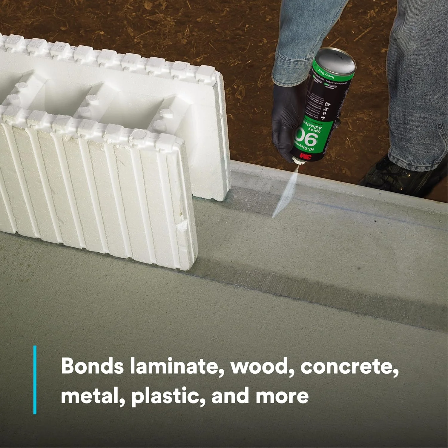 چسب اسپری با قدرت بالا 90 3M | دائمی | اتصال لمینت، چوب، بتن، فلز، پلاستیک | چسب شفاف | مقاوم در برابر حرارت و رطوبت، چسب قوی و همه کاره با نازل قابل تنظیم 17.6 اونس مایع