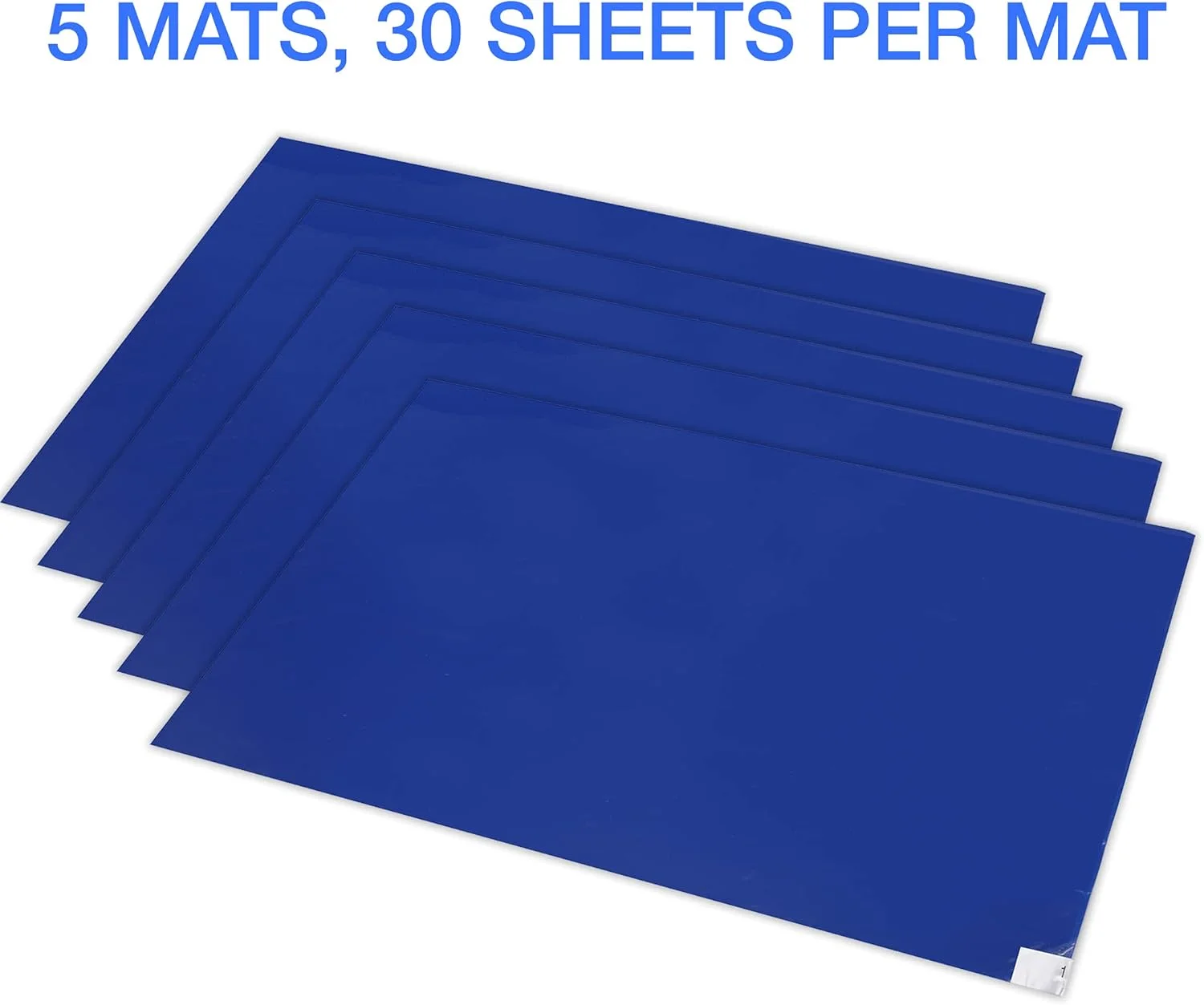 (بسته 5 عددی) پدهای چسبنده آبی 24 اینچ در 36 اینچ (5 پد، 30 برگه در هر پد) - پد چسبناک برای آزمایشگاه ها، منازل، سایت های ساختمانی و موارد دیگر - حذف گرد و غبار و آلودگی از کفش ها و چرخ های تجهیزات