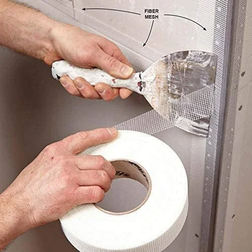 نوار درزگیر مش فایبرگلاس خود چسب تخته گچی عباسعلی 50 میلی متر در 90 متر، مناسب برای ترمیم سوراخ یا ترک دیوار و درزگیری صفحات گچی