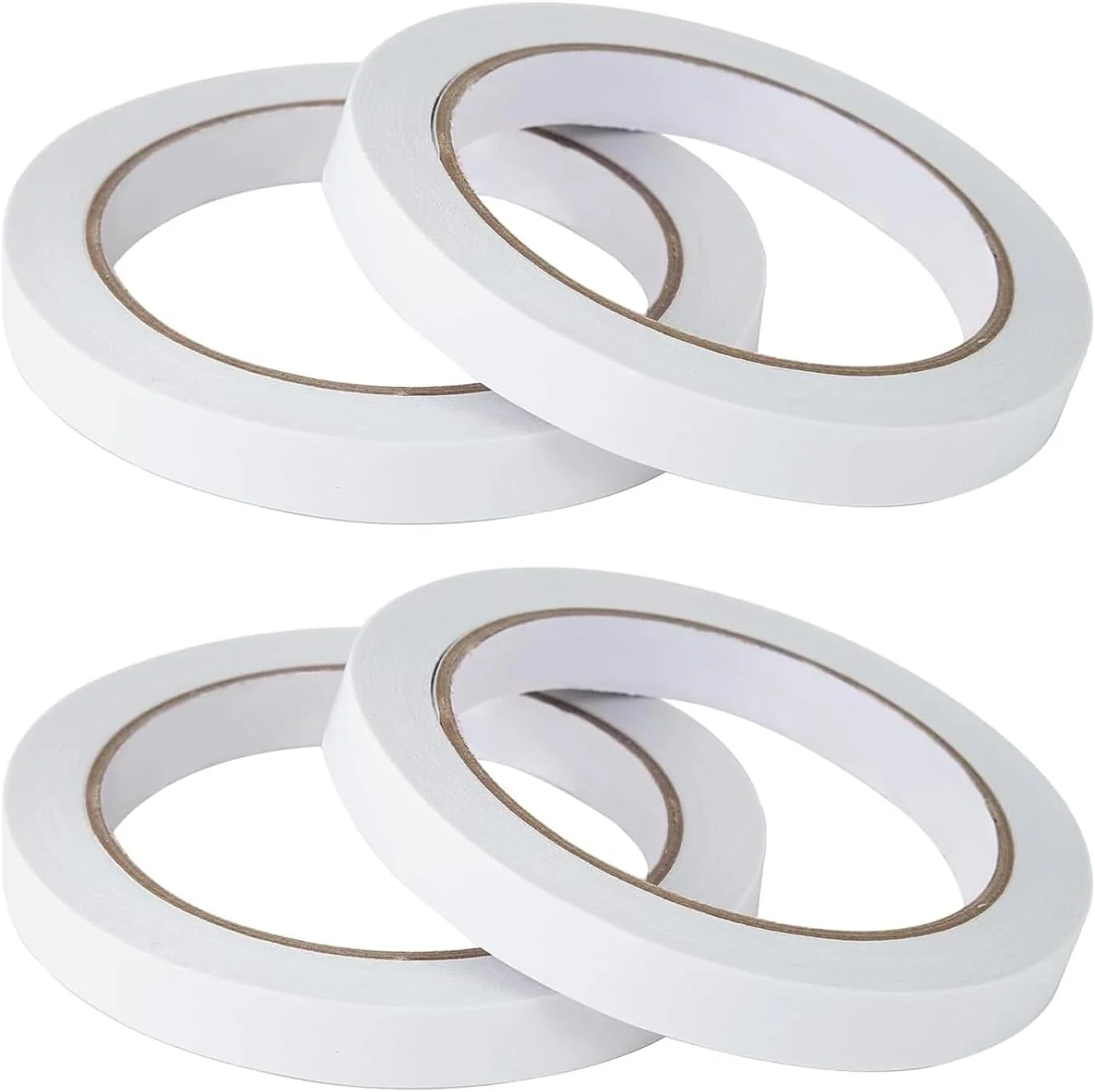 نوار چسب دو طرفه برای کارهای دستی، 4 رول 12 میلی متر در 18 متر نوار چسب دو طرفه برای هنر، عکاسی، جعبه هدیه، اسکرپ بوک، کارت سازی، پشتی کاغذی