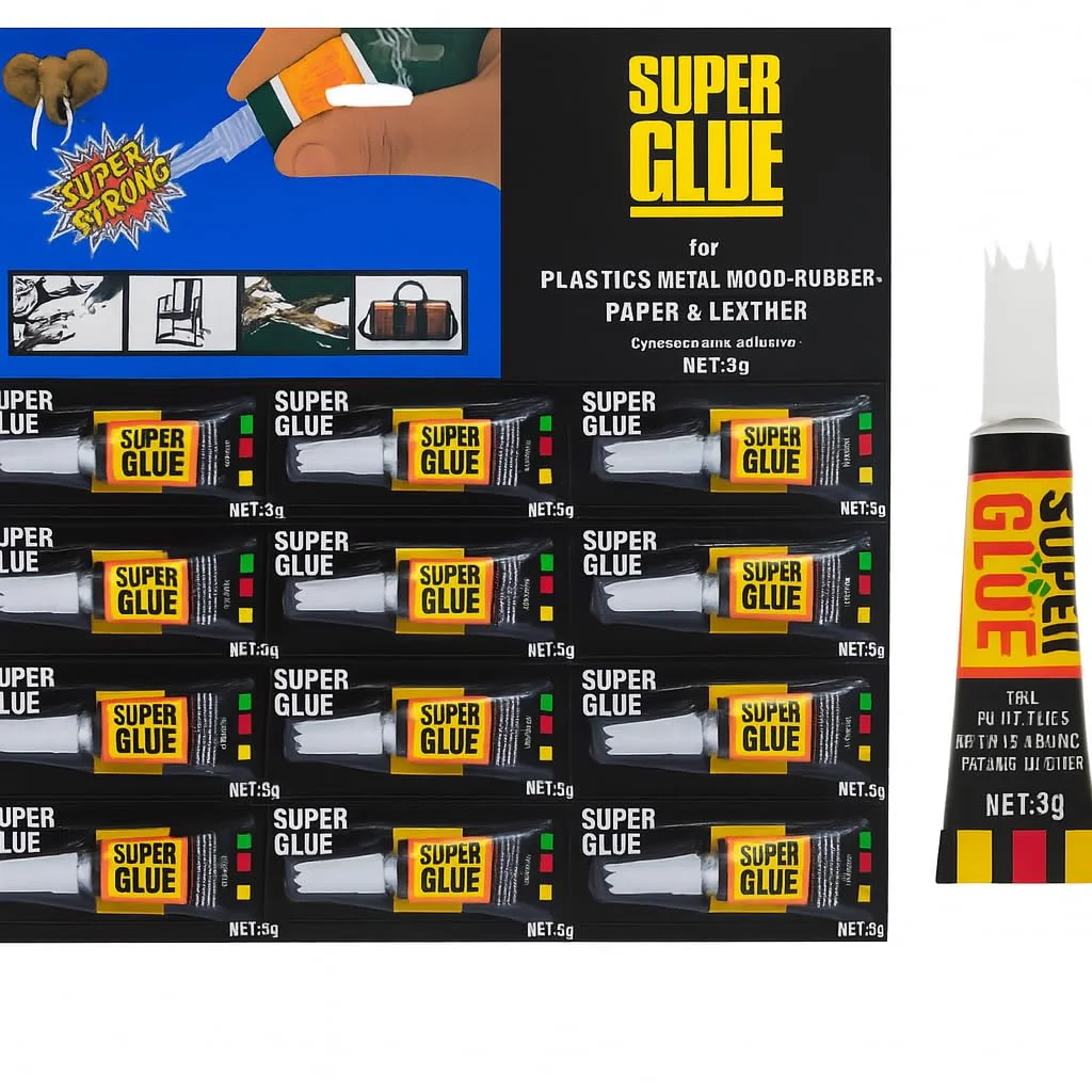 چسب قطره ای فوق العاده قوی، بسته 12 عددی تیوب 3 گرمی، چسب چند منظوره برای پلاستیک، فلز، شیشه، سرامیک، خشک شدن سریع