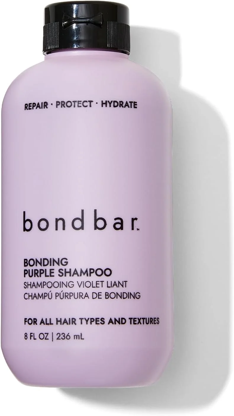 شامپو روشن کننده بنفش Bondbar برای موهای بلوند، روشن و خاکستری، خنثی کننده زردی، ترمیم کننده، محافظت کننده، آبرسان، وگان، بدون تست حیوانی، 236 میلی لیتر